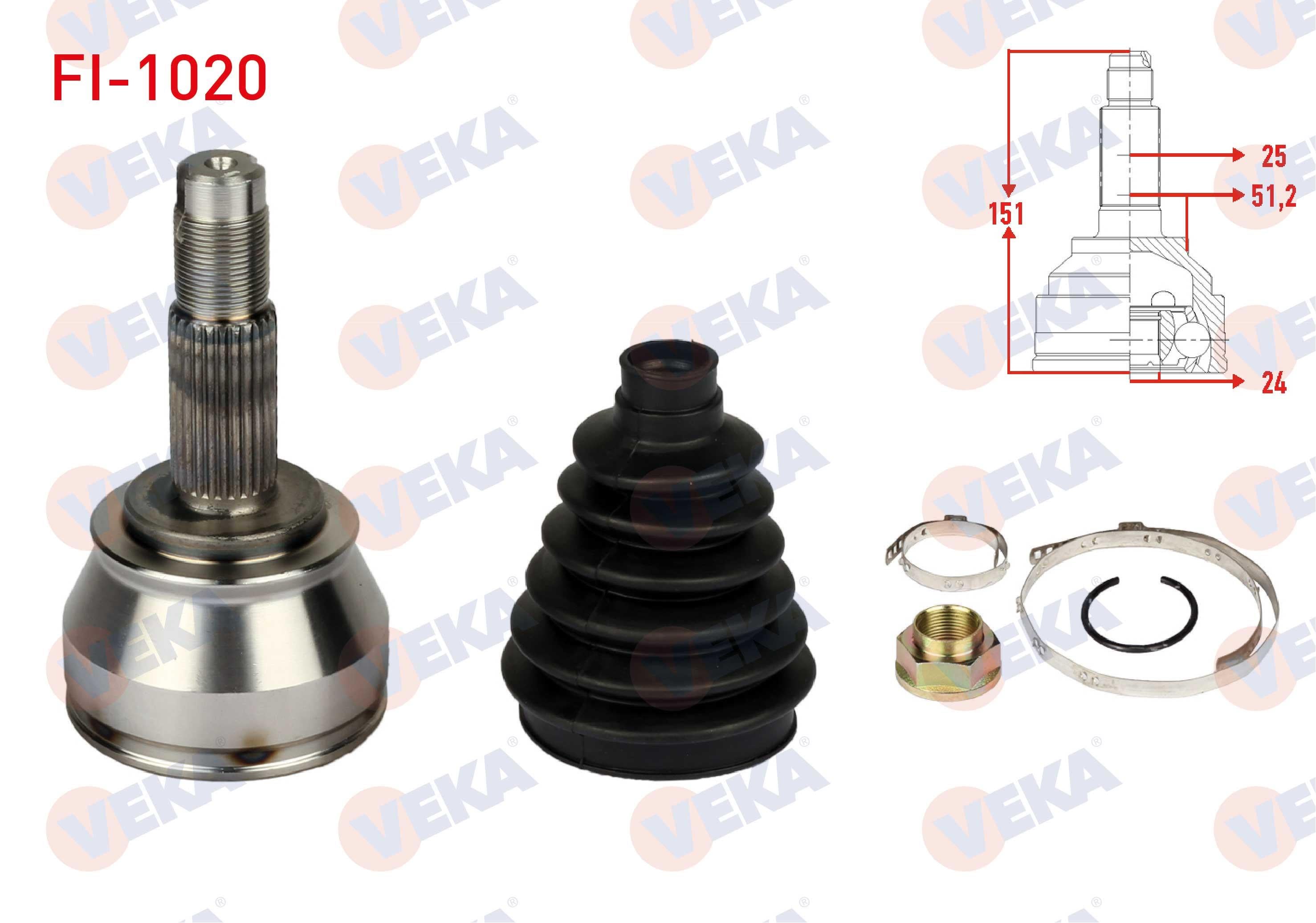 AKS KAFASI SOL-SAG ON DIS FIAT DOBLO (119,223) 1.3 MJT 24X25X51,2 UZUNLUK 151,5 mm 2001-2010