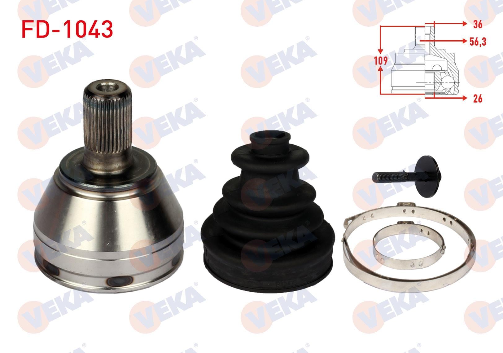 AKS KAFASI SOL-SAG ON DIS FORD C-MAX I 1.6 TDCI 36X26X56,3 UZUNLUK 109mm 2007-2011