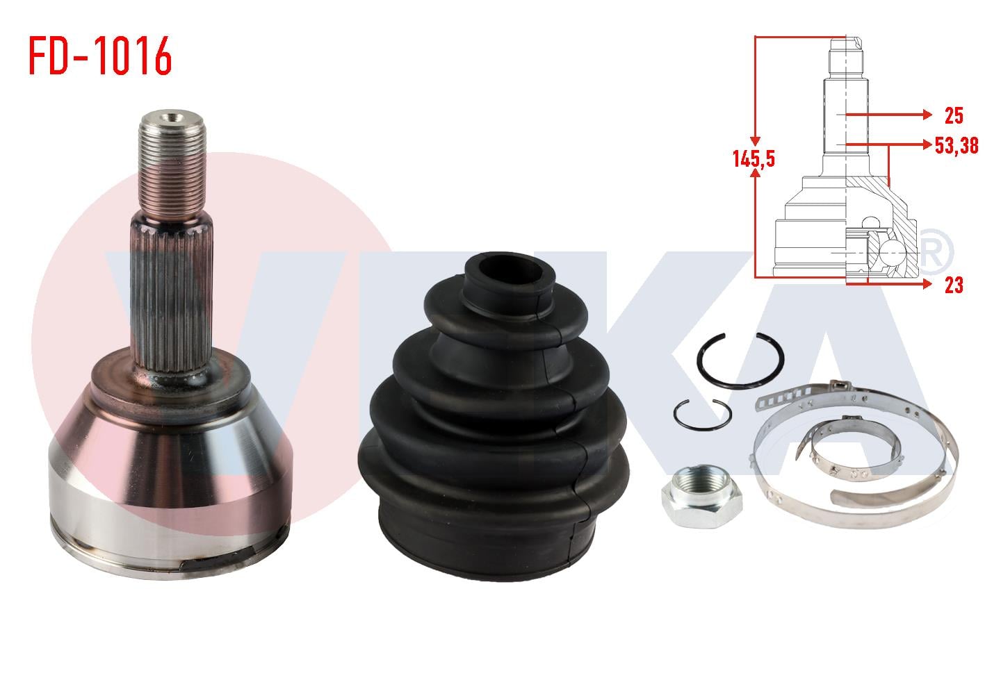 AKS KAFASI SOL-SAG ON DIS FORD FOCUS I (DAW,DBW) 1.4i 16v  25X23X53,38 UZUNLUK 145,5mm 1998-2004