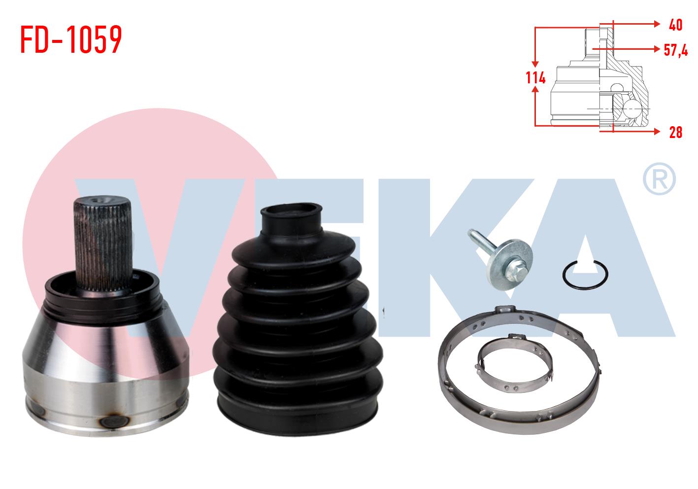 AKS KAFASI SOL-SAG ON DIS FORD MONDEO IV 2.0 TDCI M-T 40X28X57,4 UZUNLUK 114mm 2007-2014