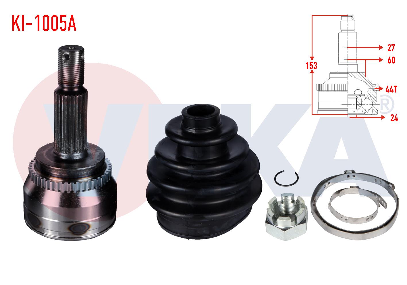 AKS KAFASI SOL-SAG ON DIS KIA CERATO (LD) 1.6 CRDI ABSLI 44 DIS 27X24X60 UZUNLUK 152.7mm 2004-2012