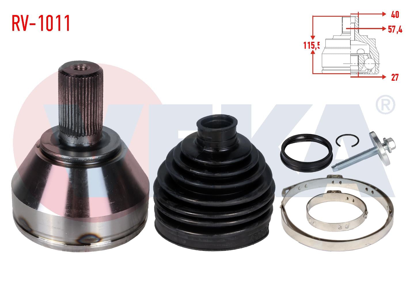 AKS KAFASI SOL-SAG ON DIS LAND ROVER FREELANDER II (FA) 2.2 TD4 40X27X57,5  UZUNLUK 115,5 mm 2006-2014