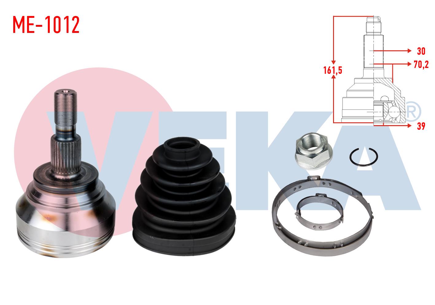 AKS KAFASI SOL-SAG ON DIS MERCEDES GL SERISI (X166) 350 CDI 30X39X70,2 UZUNLUK 161,5mm 2012-