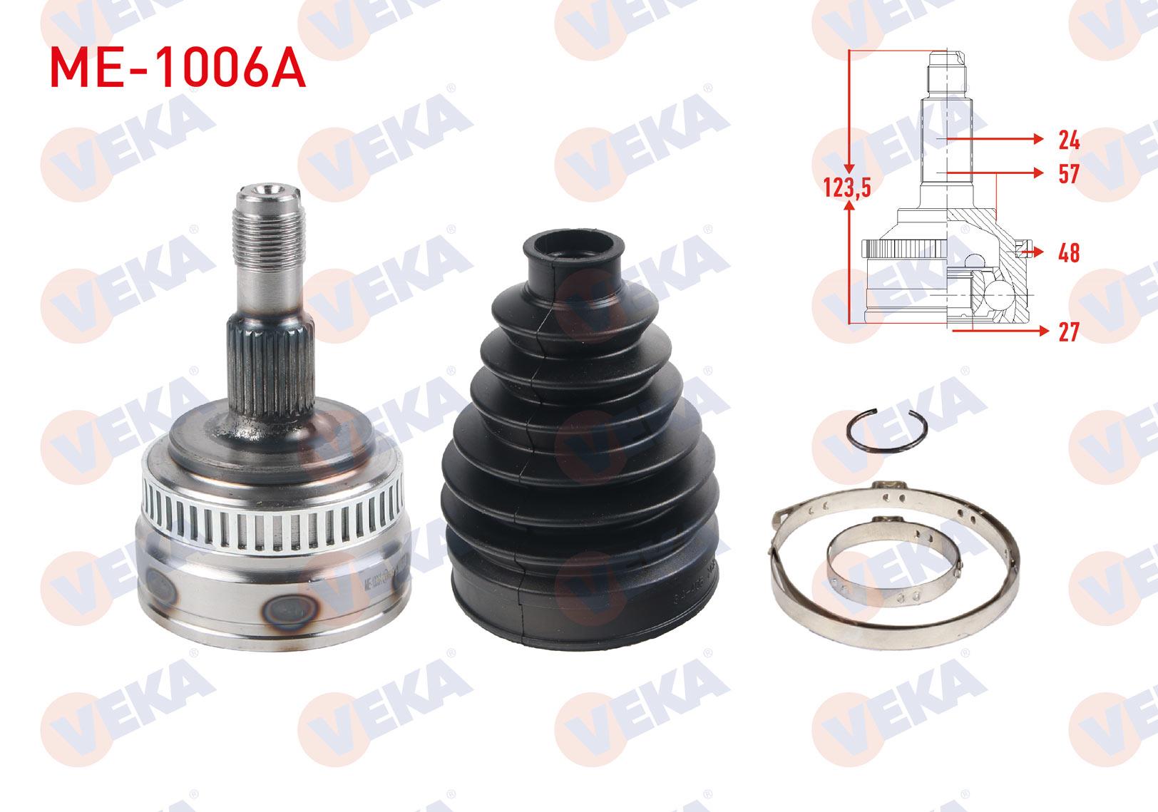 AKS KAFASI SOL-SAG ON DIS MERCEDES VANEO (414) 1.6 ABSLI 48 DIS 24X27X57 UZUNLUK 118 mm 2002-2005