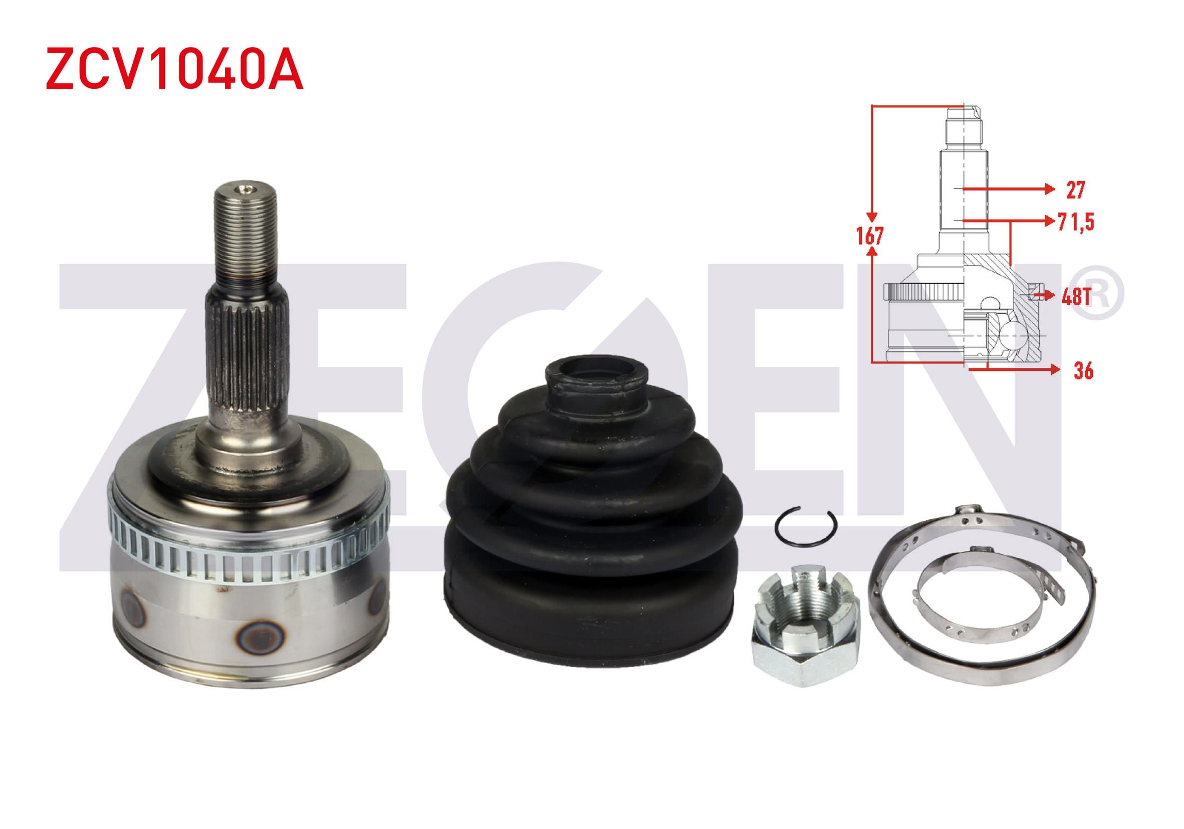 AKS KAFASI SOL-SAG ON DIS MERCEDES VITO (638) 108 CDI ABSLI 48 DIS 27X36X71,5 UZUNLUK 167mm 1997-2003