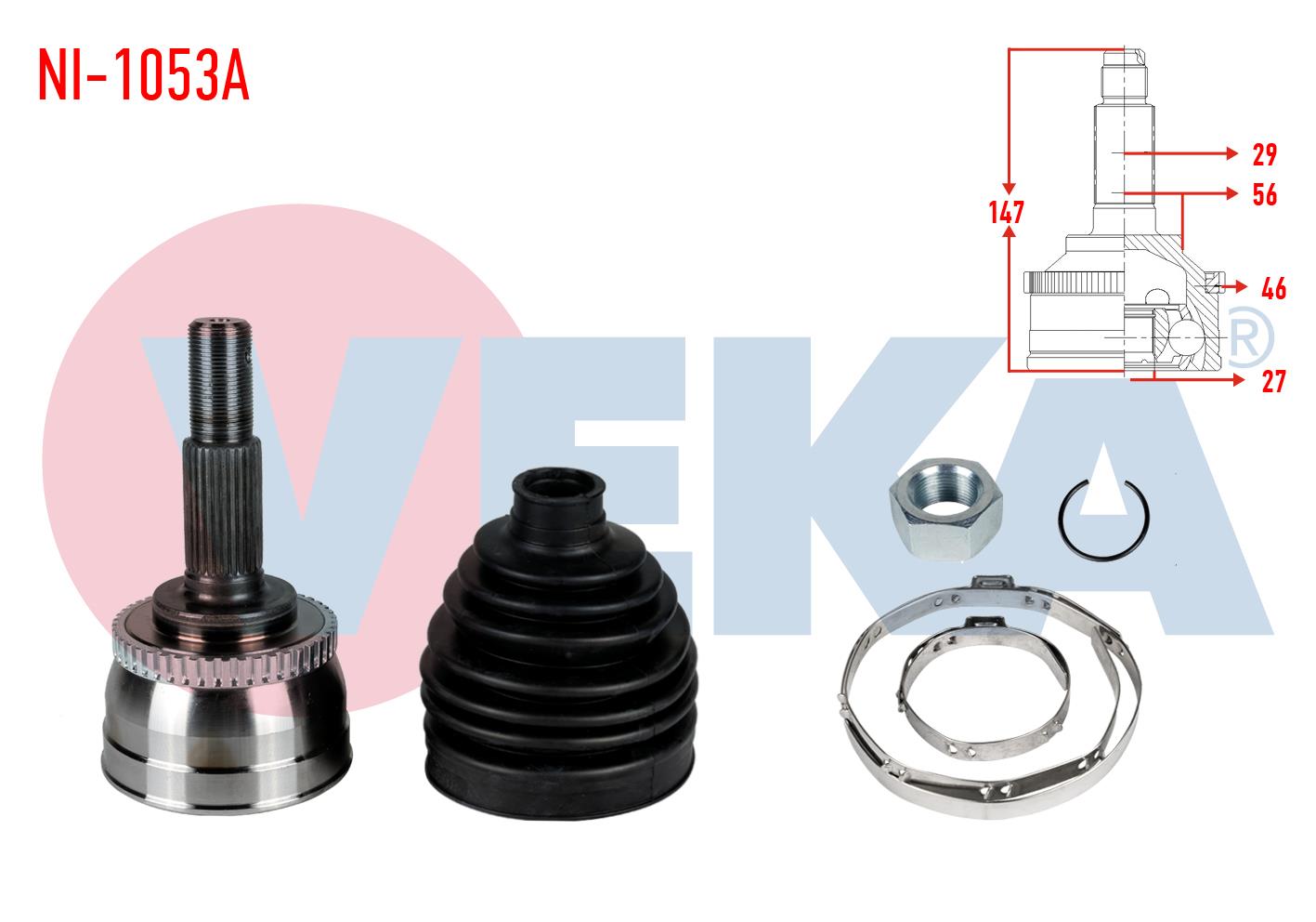 AKS KAFASI SOL-SAG ON DIS NISSAN MAXIMA III (A32) 2.0i V6 24v ABSLI 46 DIS 29X27X56 UZUNLUK 147 mm 1995-2000