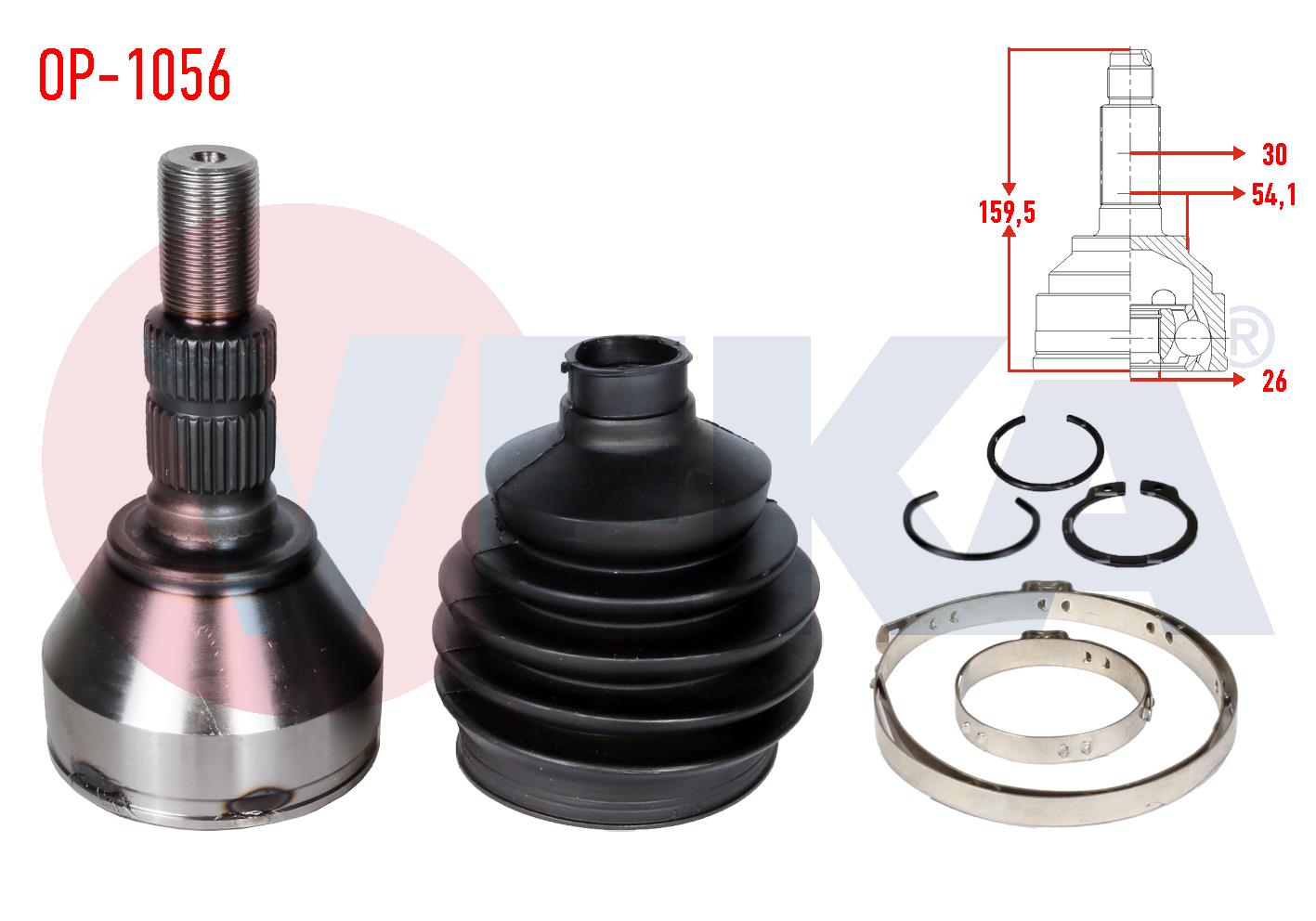 AKS KAFASI SOL-SAG ON DIS OPEL INSIGNIA 1.6 T 30X26X53.8 UZUNLUK 160mm 2008-