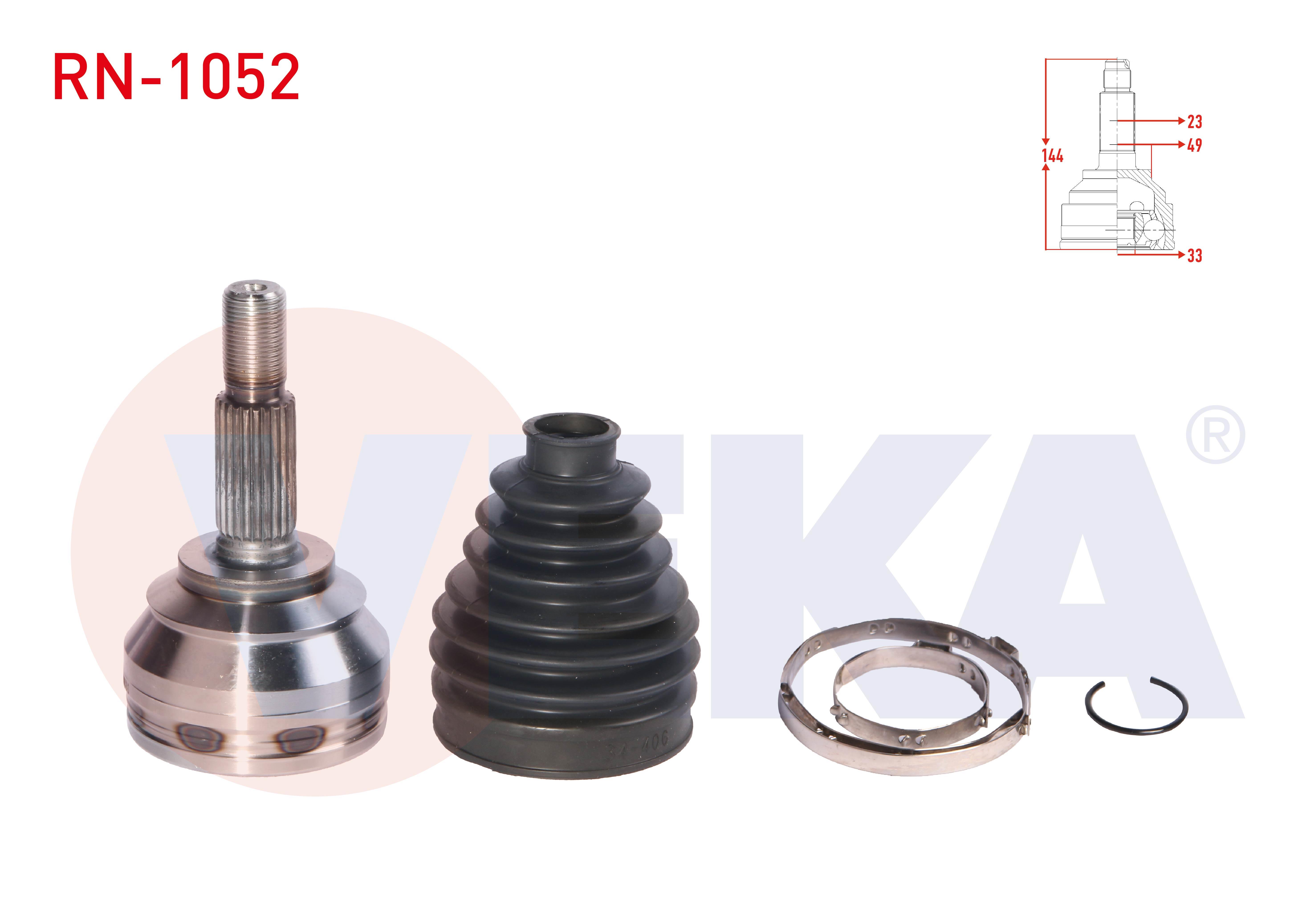 AKS KAFASI SOL-SAG ON DIS RENAULT CLIO IV 1.5 DCI A-T 8 MISKETLI 23X33X49 UZUNLUK 144 mm 2012-