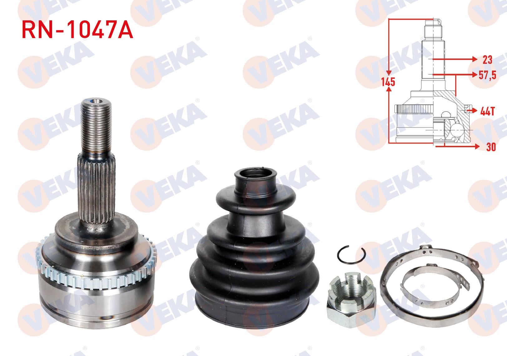 AKS KAFASI SOL-SAG ON DIS RENAULT KANGOO (KC0/1) 1.5 DCI ABSLI 44 DIS KALIN FREZE 23X30X57,50 UZUNLUK 145mm 1998-2008