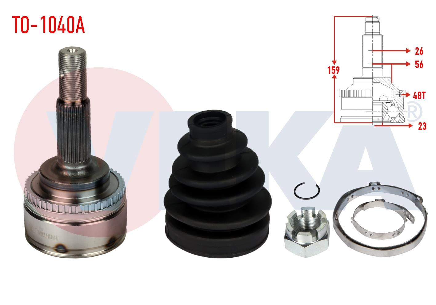 AKS KAFASI SOL-SAG ON DIS TOYOTA COROLLA (_E12_) 1.4 VVT-I ABSLI 48 DIS 26X23X56 UZUNLUK 160 mm 2002-2007