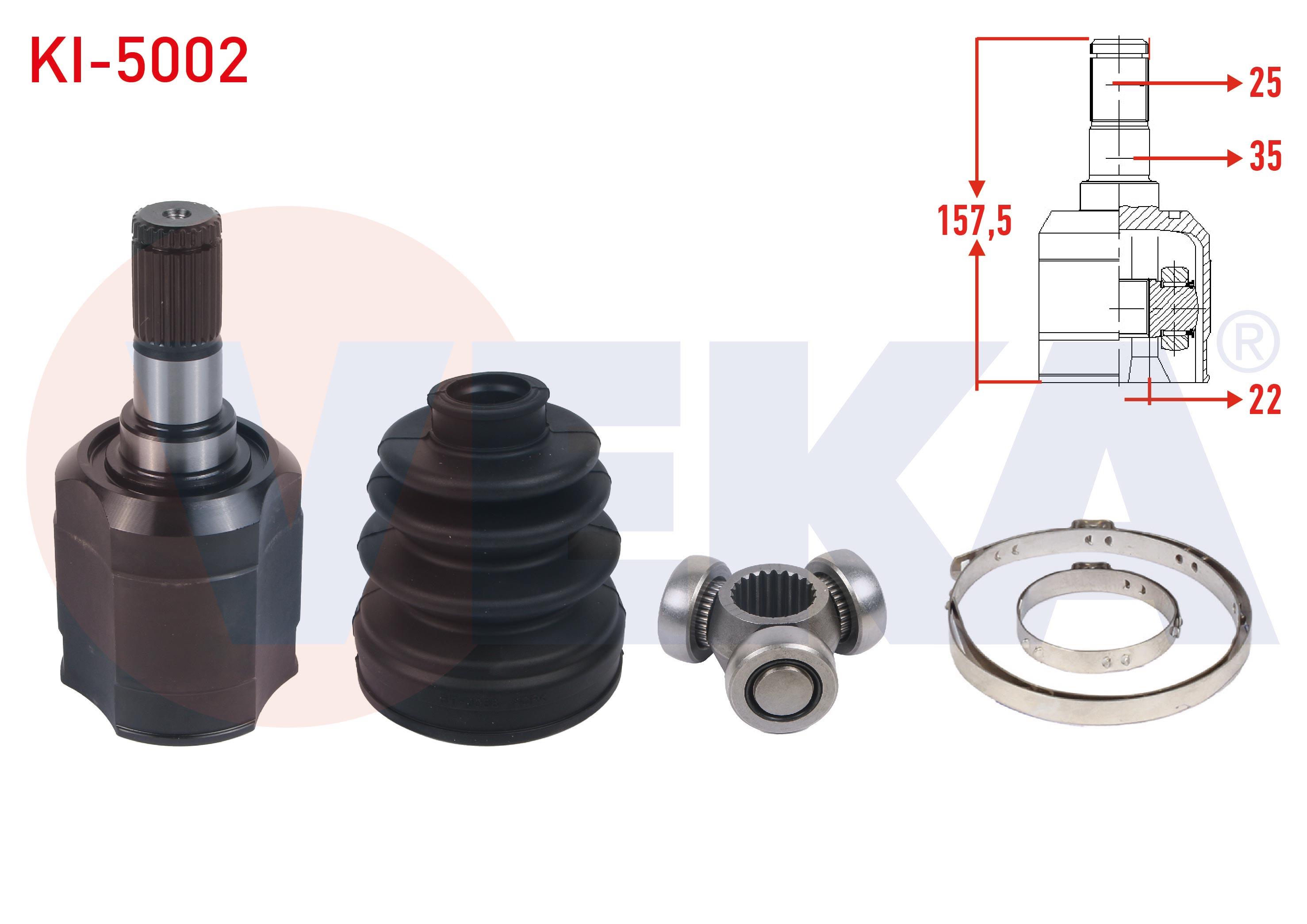 AKS KAFASI SOL-SAG ON IC 25X22X35 UZUNLUK 157,5mm KIA  CERATO (LD) 1.6i A-T 2004-2012