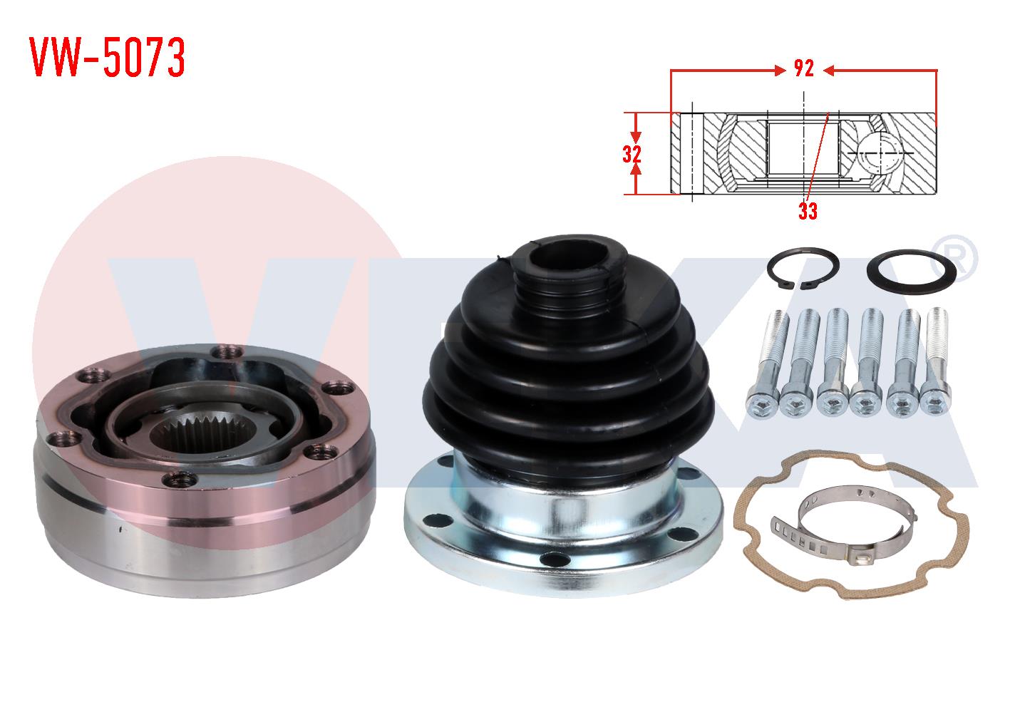 AKS KAFASI SOL-SAG ON IC 33X32X92 VOLKSWAGEN POLO (6KV2) 1.4 1995-2001