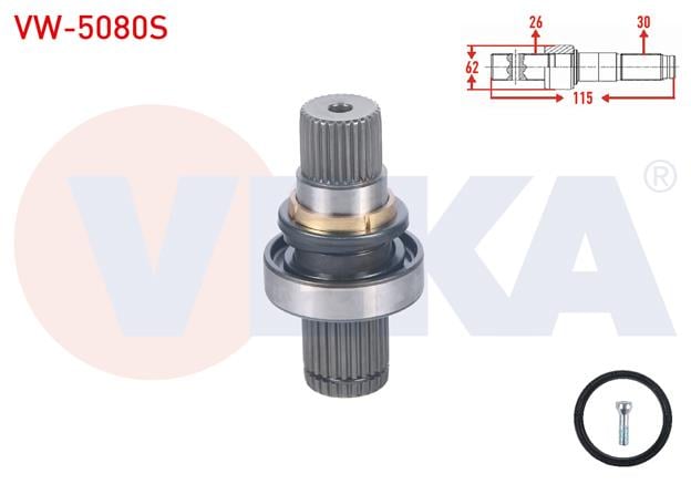 AKS KAFASI SOL-SAG ON IC FREZE EK MILI 26X30X62 UZUNLUK 115 mm VOLKSWAGEN TRANSPORTER V 2.5 TDI A-T 2003-2011