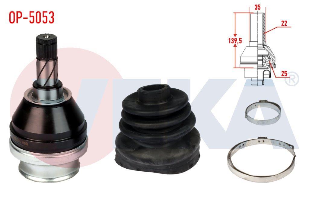 AKS KAFASI SOL-SAG ON IC OPEL VECTRA C 1.6 16v 22X25X35 UZUNLUK 139,5 mm 2002-2008