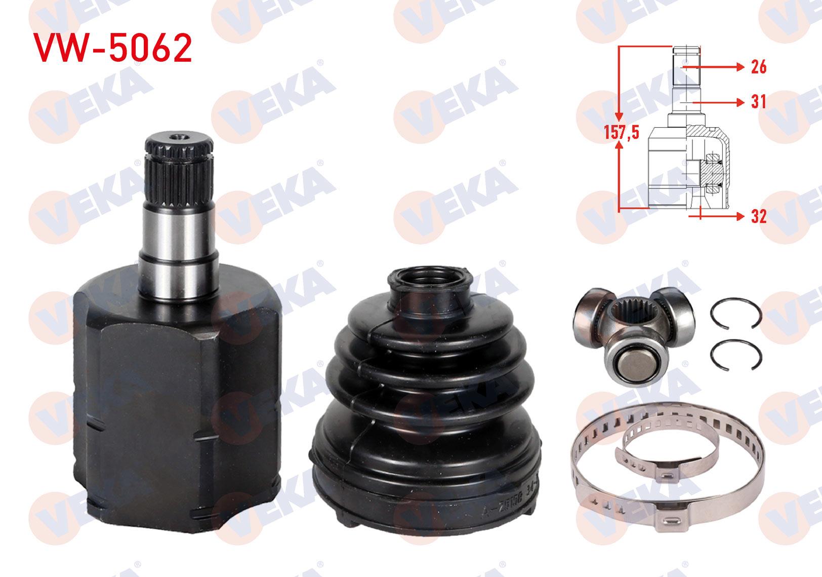AKS KAFASI SOL-SAG ON IC VOLKSWAGEN GOLF V (1K1) 1.6i A-T 26X32X31 UZUNLUK 157,5 mm 2003-2009