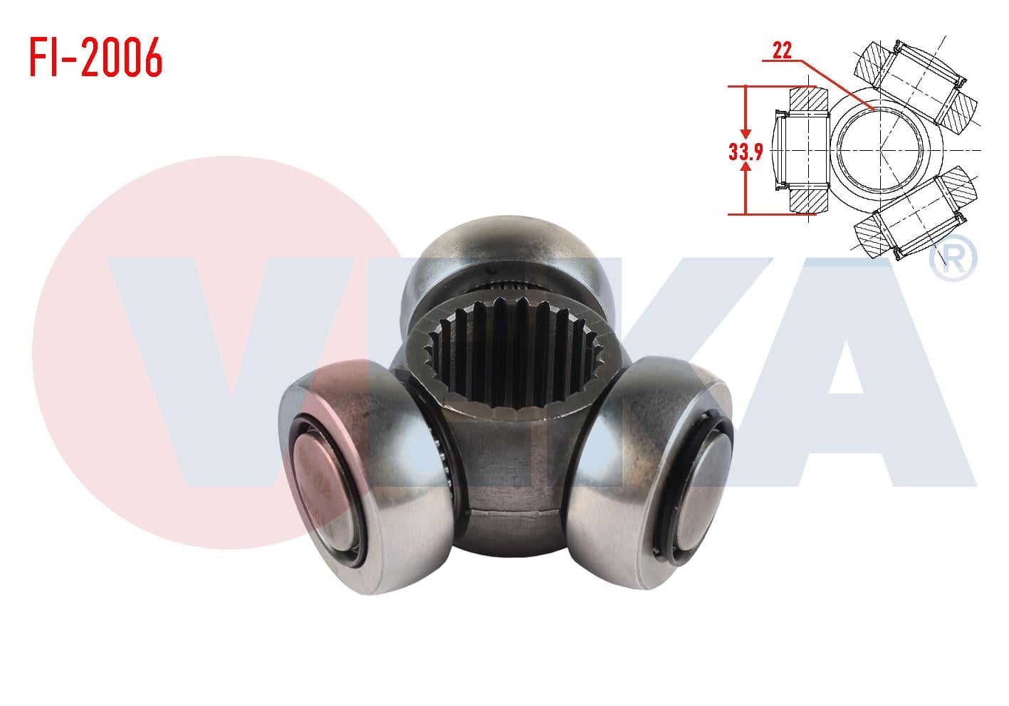 AKS MAFSALI SOL-SAG ON 33,9X22 FIAT GRANDE PUNTO 1.3 MJT 2005-2012 / FIORINO 1.3 MJT 2007- / IDEA 1.3 MJT 2003- / 500L 1.3 MJT 2012-