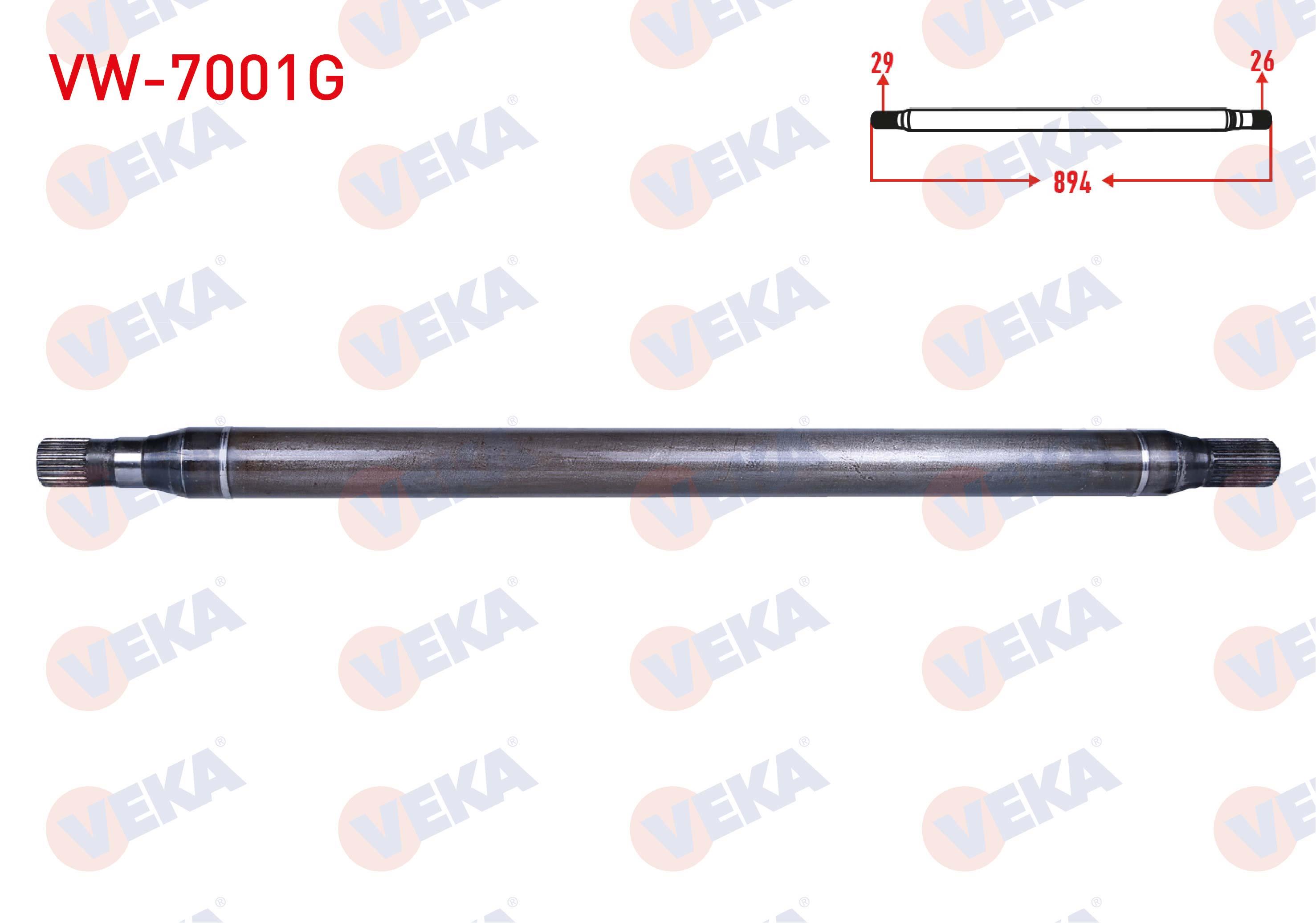 AKS MILI ARKA SAG INCE GUCLENDIRILMIS 29X26 UZUNLUK 894mm VOLKSWAGEN CRAFTER 30-35 (2E) 2.5 TDI 163 HP 2006-2016