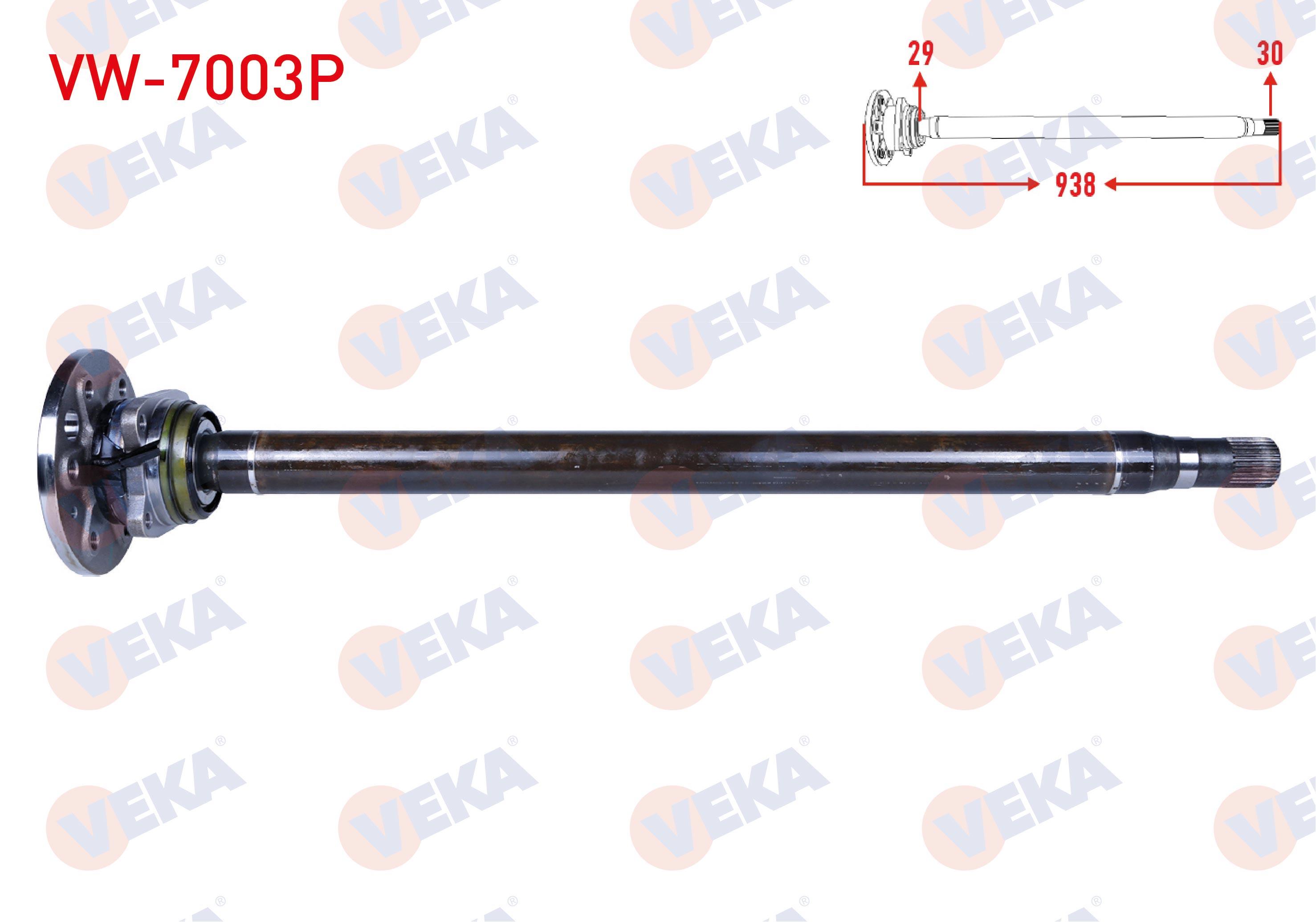 AKS MILI ARKA SAG PORYALI KALIN 29X30 UZUNLUK 938mm VOLKSWAGEN CRAFTER 2.5 TDI 2006-2016 / MERCEDES SPRINTER 2006-