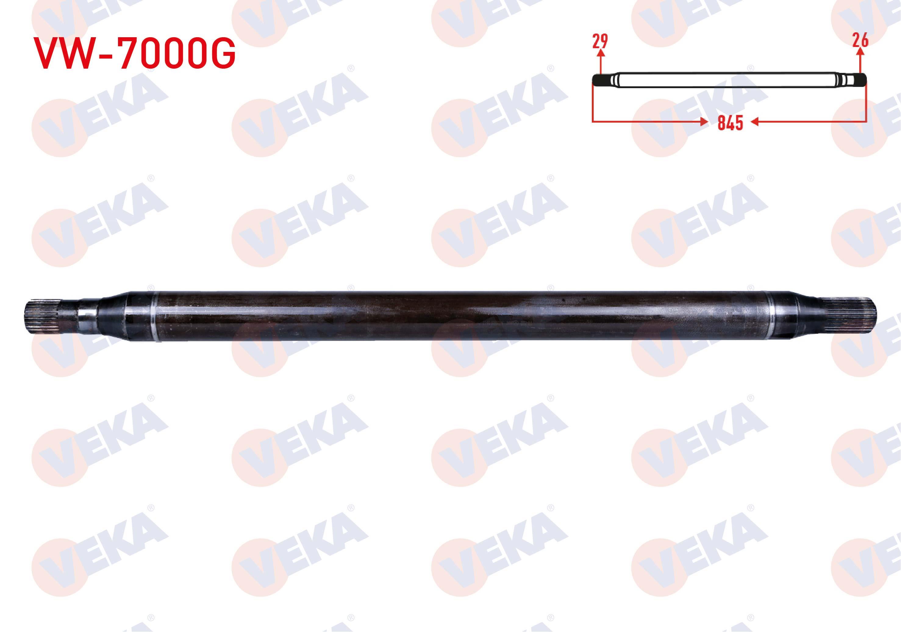 AKS MILI ARKA SOL INCE GUCLENDIRILMIS 29X26 UZUNLUK 845mm VOLKSWAGEN CRAFTER 30-35 (2E) 2.5 TDI 163 HP 2006-2016
