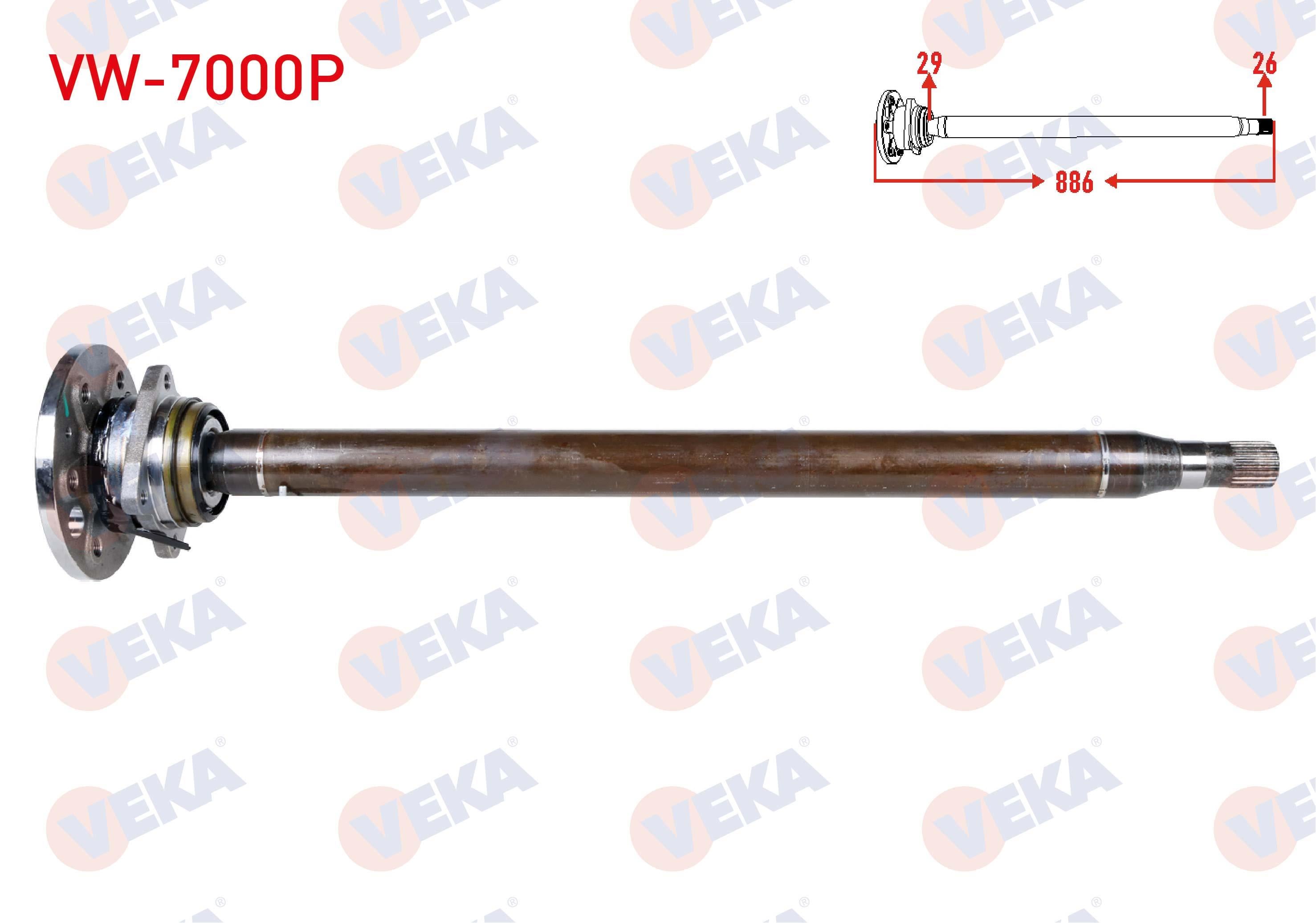 AKS MILI ARKA SOL PORYALI INCE 29X26 UZUNLUK 890mm VOLKSWAGEN CRAFTER 2.5 TDI 2006-2016 / MERCEDES SPRINTER 2006-
