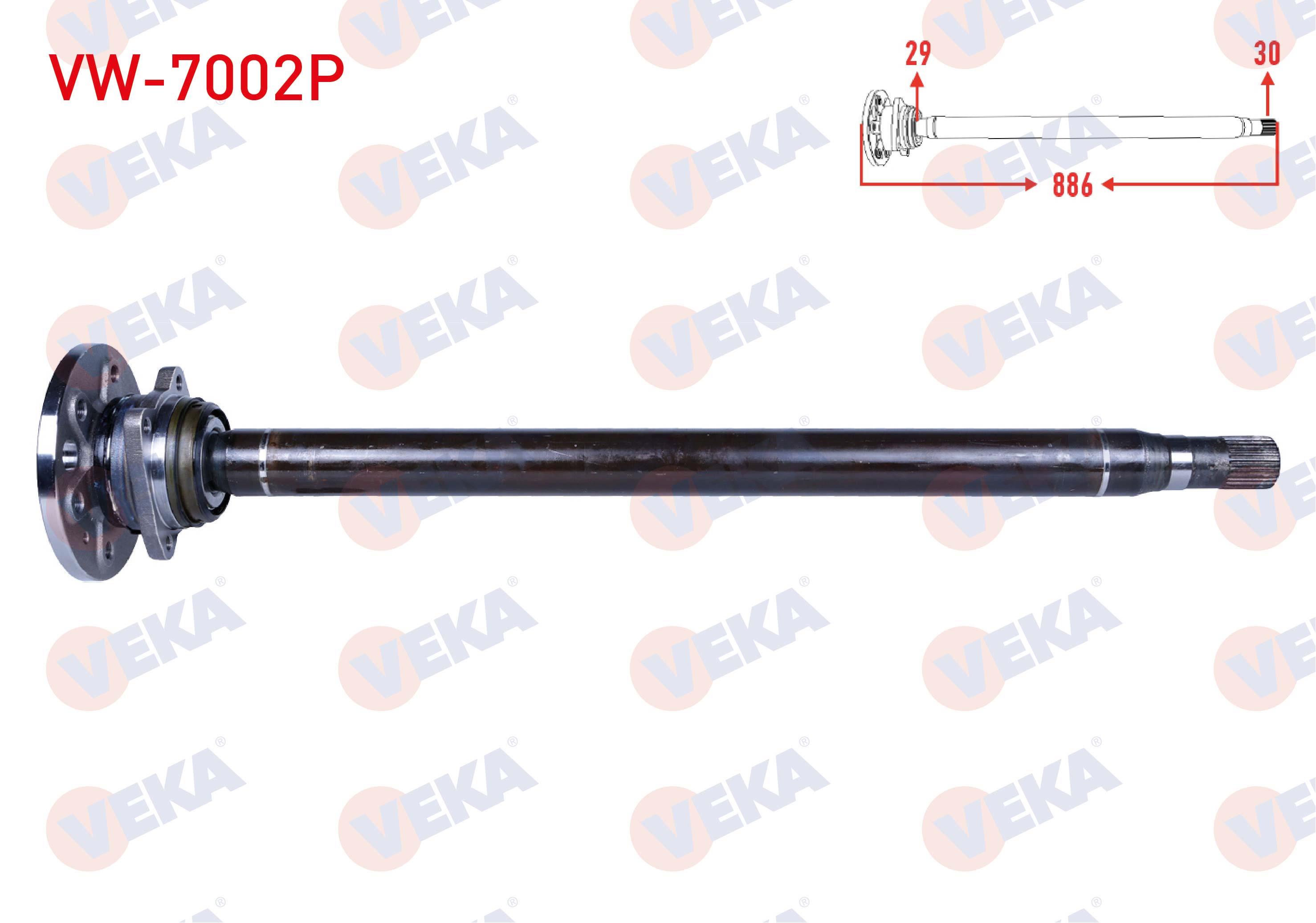 AKS MILI ARKA SOL PORYALI KALIN 29X30 UZUNLUK 886mm VOLKSWAGEN CRAFTER 2.5 TDI 2006-2016 / MERCEDES SPRINTER 2006-