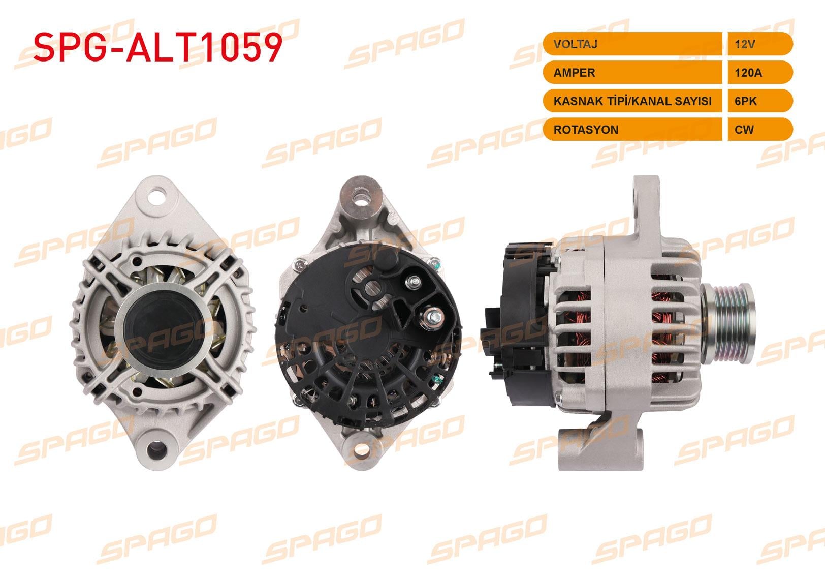 ALTERNATOR 12V/120A 6PK (ALT444) DOBLO 1.6 D MJT - 2.0 D MJT 10- / DUCATO 2.0 D MJT 11- / BRAVO II 1.9 D MJT - 2.0 D MJT 07-18