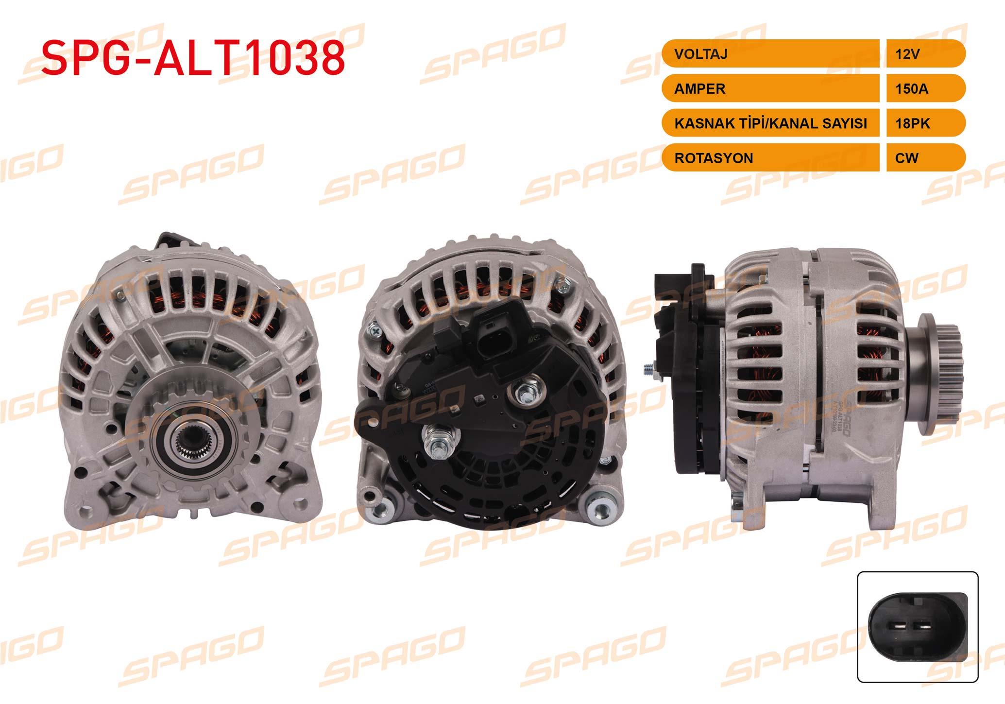 ALTERNATOR 12V/150A 18 DIS (ALT284) TRANSPORTER T5 2.5 TDI 2003-2009 / TOUAREG 2.5 TDI 2003-2010