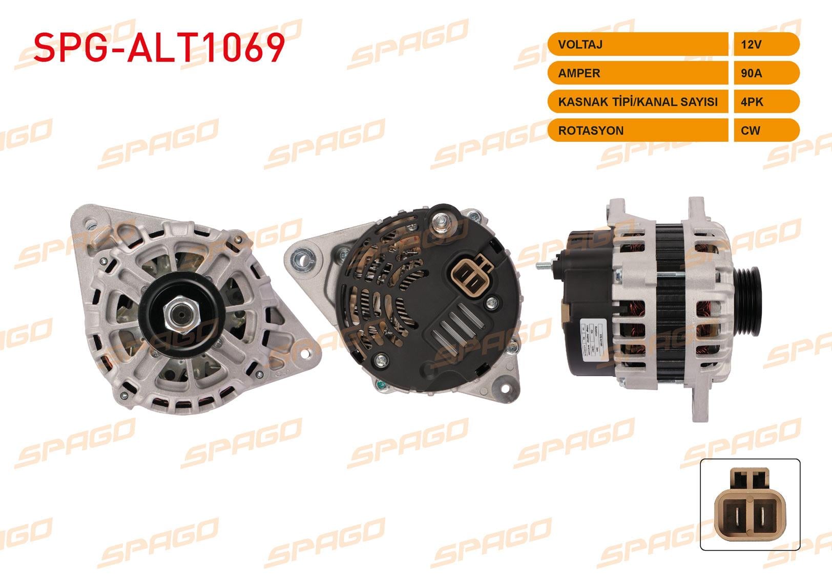 ALTERNATOR 12V/90A 4PK (ALT891) ACCENT 1.3i-1.5i 95-00 / ELANTRA 1.8-2.0 96-20