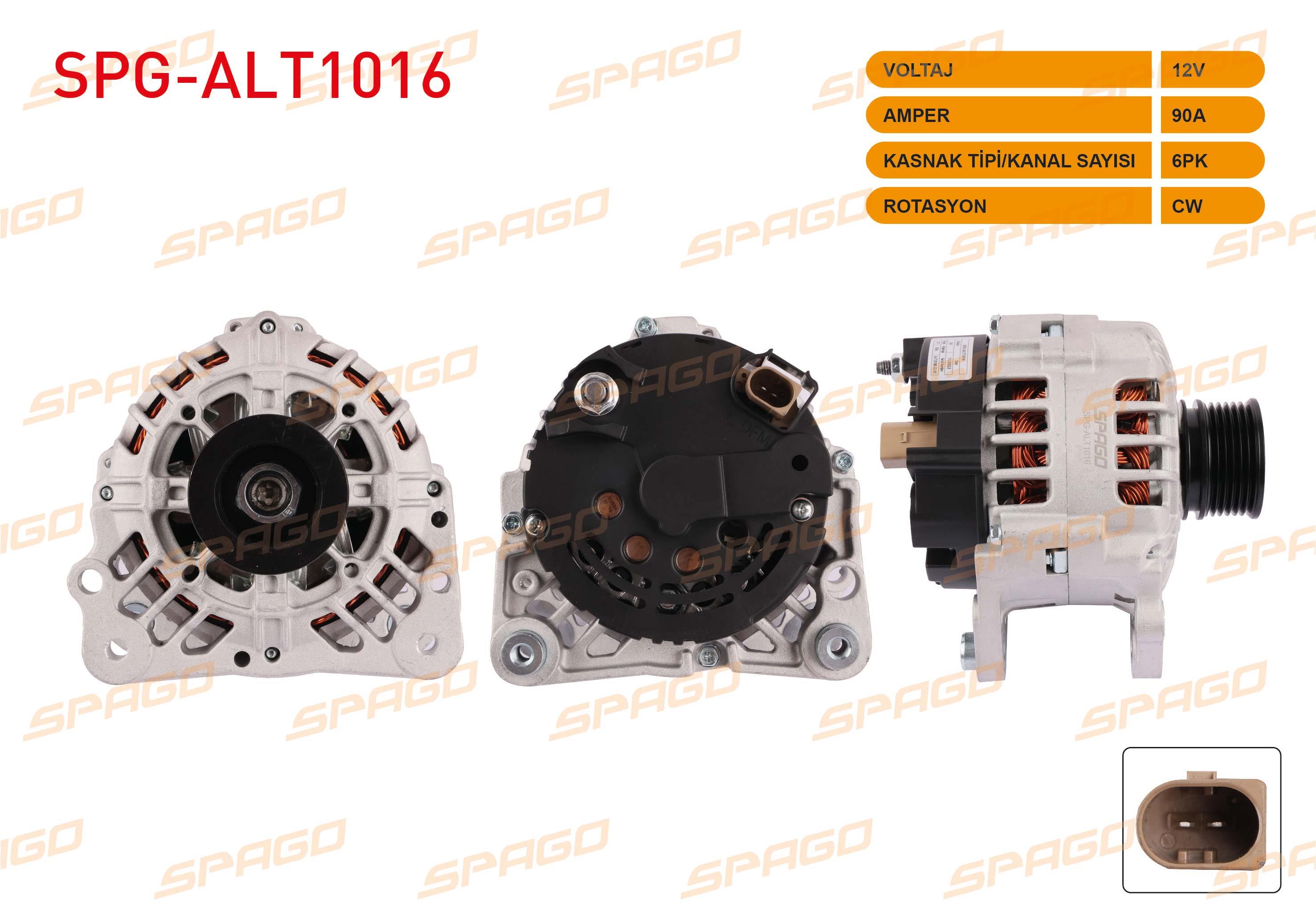 ALTERNATOR 12V/90A 6PK (ALT275) GOLF IV 1.6i 1997-2005/ A3 (8L1) 1.6 1996-2003/ LEON (1M1) 1.6 1999-2006/ TOLEDO II (1M2) 1.6 1999-2006/ OCTAVIA (1Z3) 1.6 2004-2012