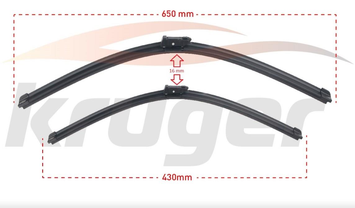 ARAC BAZLI SILECEK SETI 650-450mm VOLKSWAGEN GOLF VII (5G1, BQ1) / VOLKSWAGEN PASSAT (3G2) / VOLKSWAGEN POLO (AW1) / SKODA SUPERB (3V3) / SKODA KAROQ