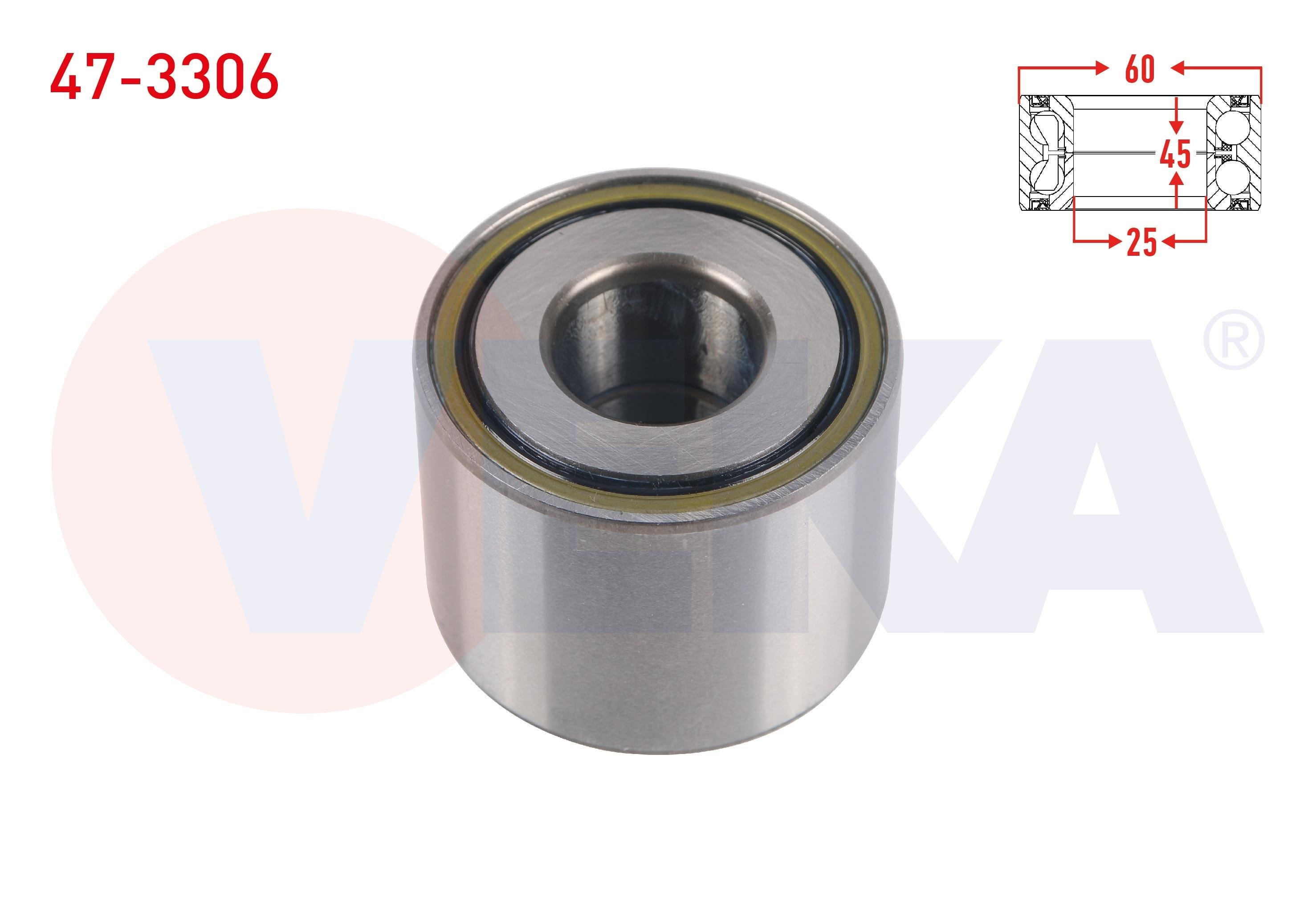 ARKA TEKERLEK RULMANI SOL-SAG 25X60X45 PEUGEOT 307 1.4 - 1.4 HDI - 1.6 - 1.6 HDI - 2.0i - 2.0 HDI 2000-2007/ CITROEN C4 1.4 - 1.4 HDI - 1.6 - 1.6 HDI - 2.0 2004-2009