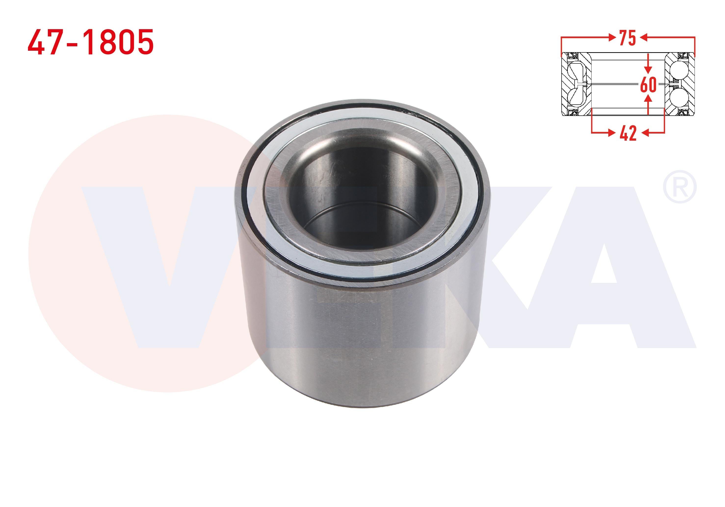 ARKA TEKERLEK RULMANI SOL-SAG 42X75X60 1994-FIAT DUCATO 2.5 TDI - 2.8 TDI 2002- / BOXER I 2.5 TDI - 2.8 HDI 1994-2002 / JUMPER I 2.5 TDI - 2.8 HDI 1994-2002