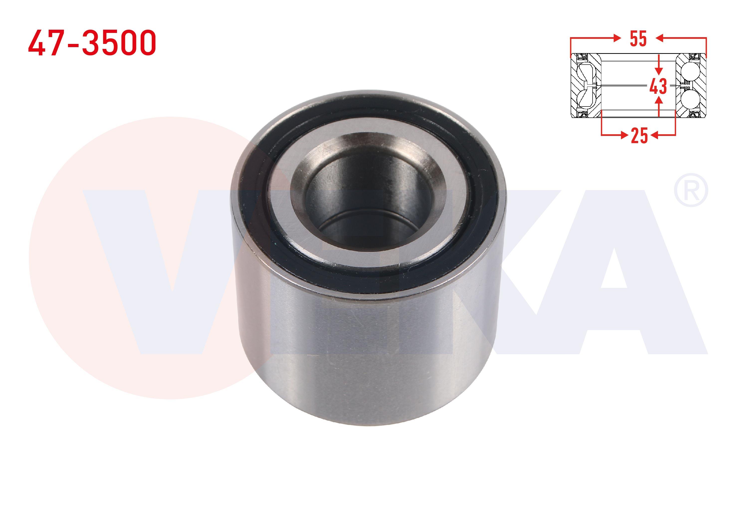 ARKA TEKERLEK RULMANI SOL-SAG 55x43x25 RENAULT KANGOO 1.5 DCI - 1.9D 1998-2008 / LAGUNA I 1.6i - 1.8i - 2.0i - 1.9 DCI 1993-2001