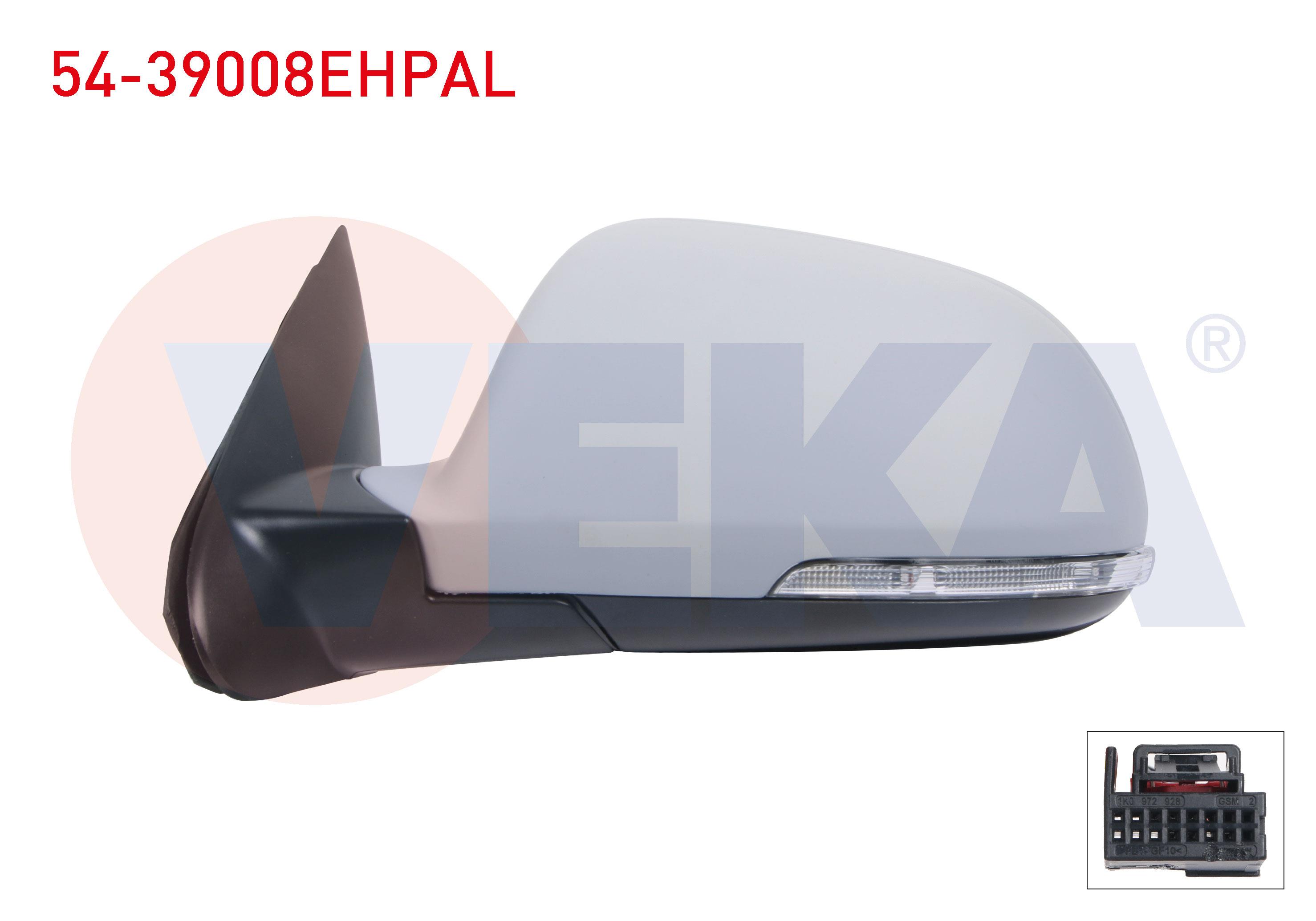 DIS DIKIZ AYNASI SOL ELEKTRIKLI ASFERIK ISITMALI ASTARLI SINYALLI 6 PIN SKODA OCTAVIA 2009-2012