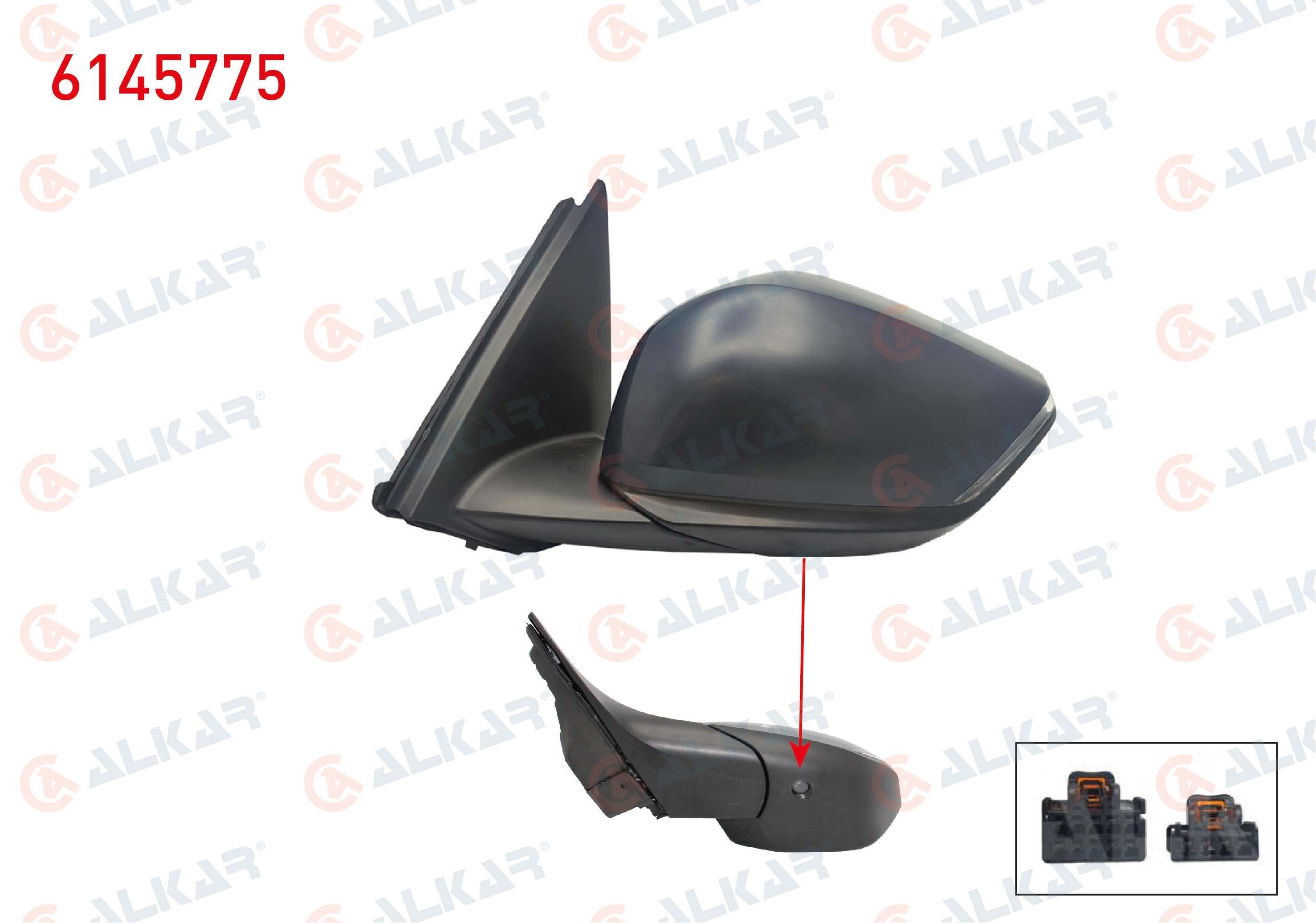 DIS DIKIZ AYNASI SOL ELEKTRIKLI ISITMALI ASTARLI OTOMATIK KATLANIR SINYALLI ALT AYDINLATMALI KOR NOKTALI 12 PIN CITROEN C4 III 2020-