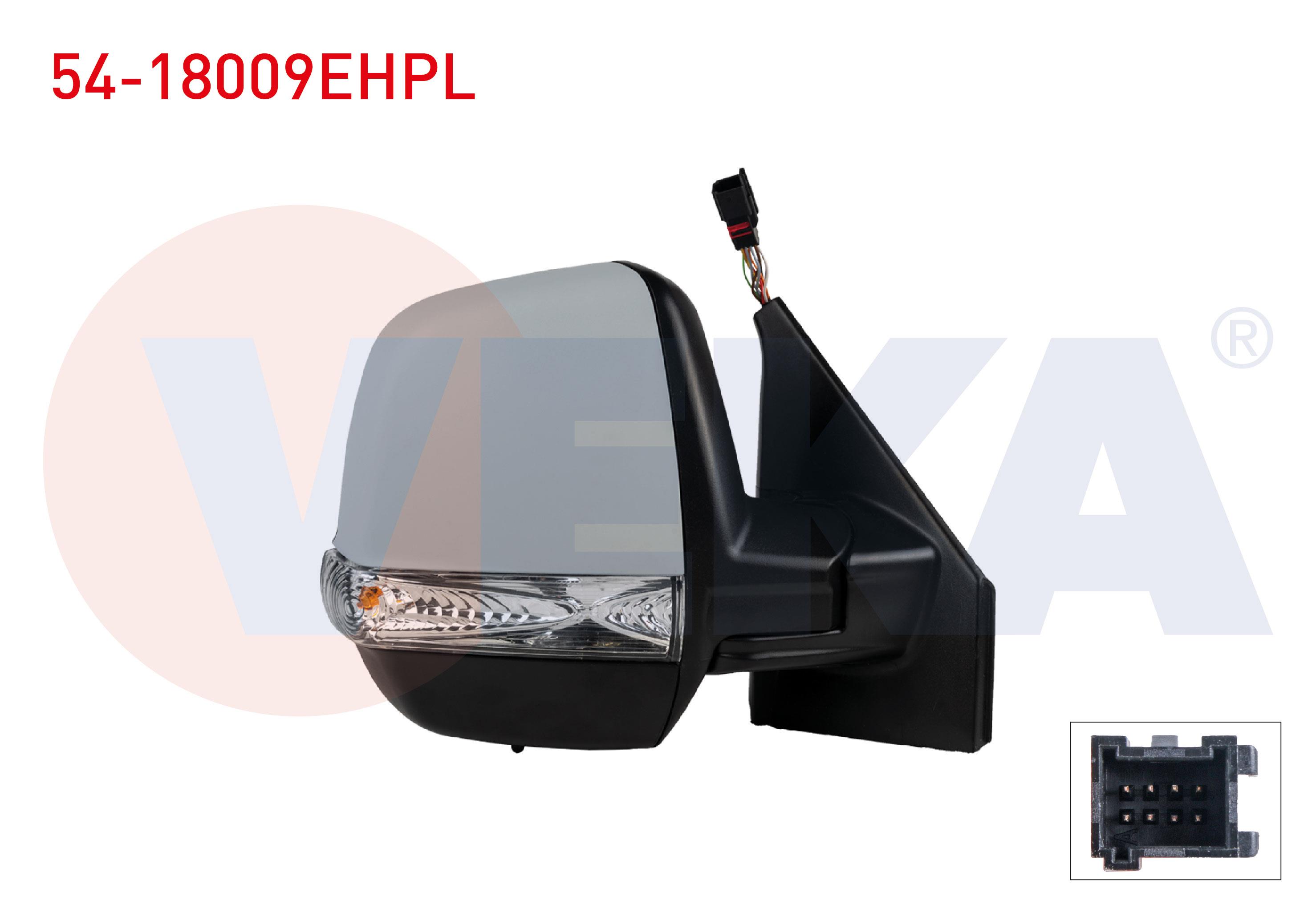 DIS DIKIZ AYNASI SOL ELEKTRIKLI ISITMALI SINYALLI ASTARLI CIFT CAMLI FIAT DOBLO CARGO 2010- / OPEL COMBO D 2012-