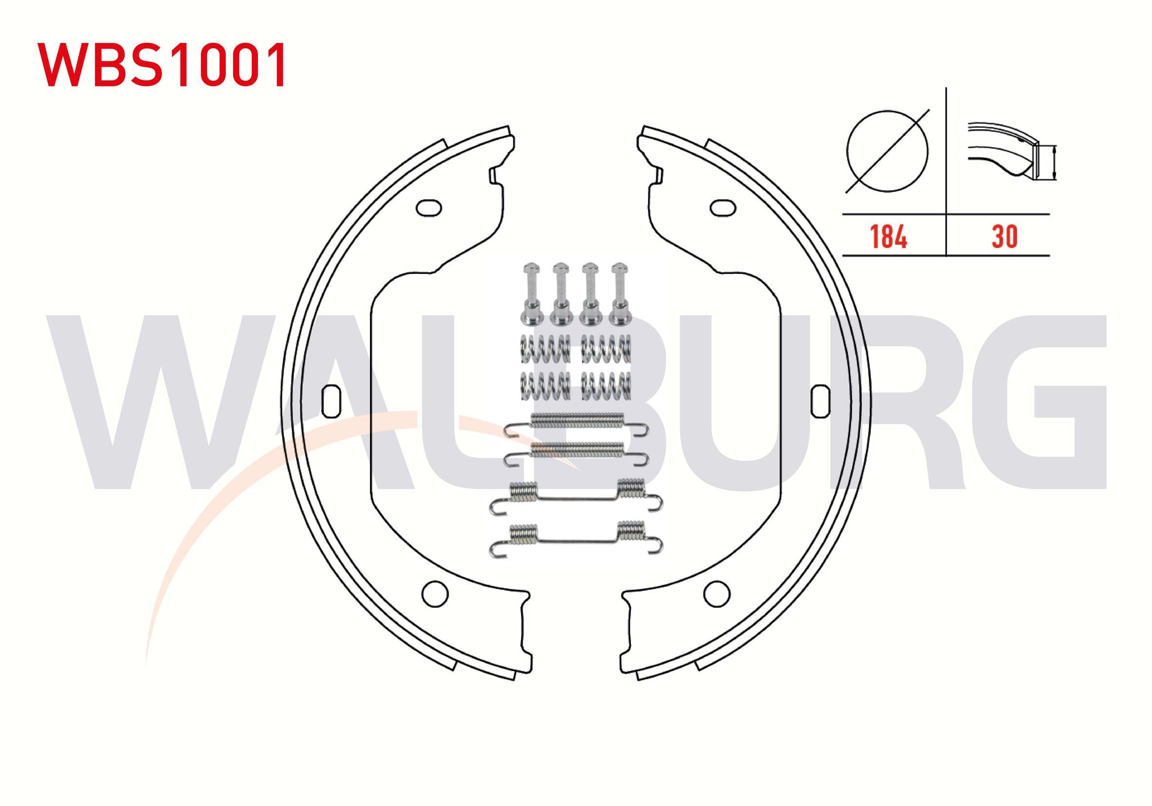 EL FREN BALATASI AKSESUARLI BMW 5 SERISI 520 i 184X30 mm 2003-2010/5 SERISI 520 D 2003-2010/6 SERISI 645 Ci 2004-/7 SERISI 730 D 2001-2009/TRANSPORTER V 1.9 TDI 2003-2011