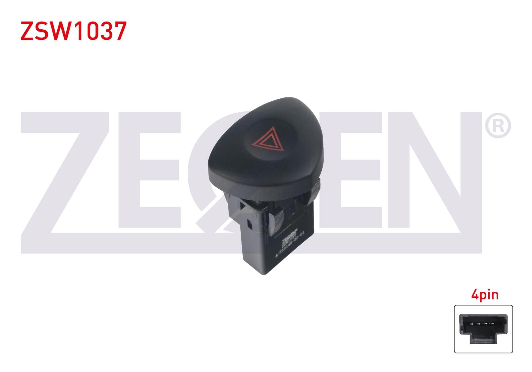 FLASOR ANAHTARI 4 PIN KIRMIZI ISIK RENAULT CLIO II - MASTER II - KANGOO 1998-2010/ TRAFIC II 2001-2014
