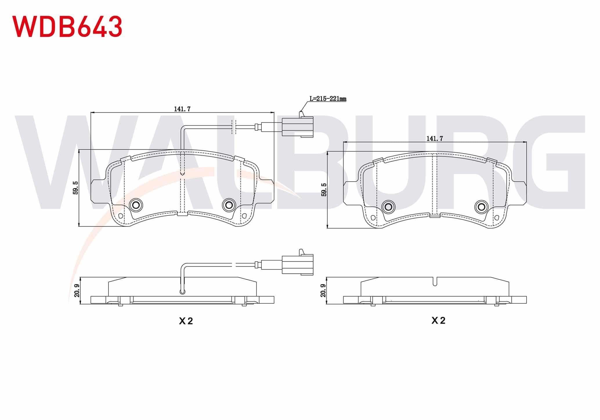 FREN BALATA ARKA CIFT FISLI FIAT DUCATO 2.0 MJT 2014- / FIAT DUCATO 2.3 MJT 2014-