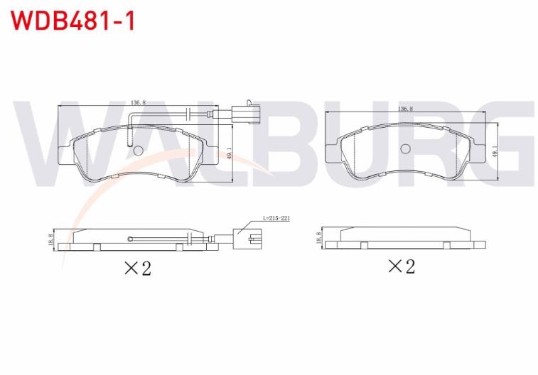 FREN BALATA ARKA CIFT FISLI FIAT DUCATO 2.0 MJT 2014- / DUCATO 2.3 MJT 2014- / CITROEN JUMPER 2.2 HDI 2014- / PEUGEOT BOXER 2.2 HDI 2014-