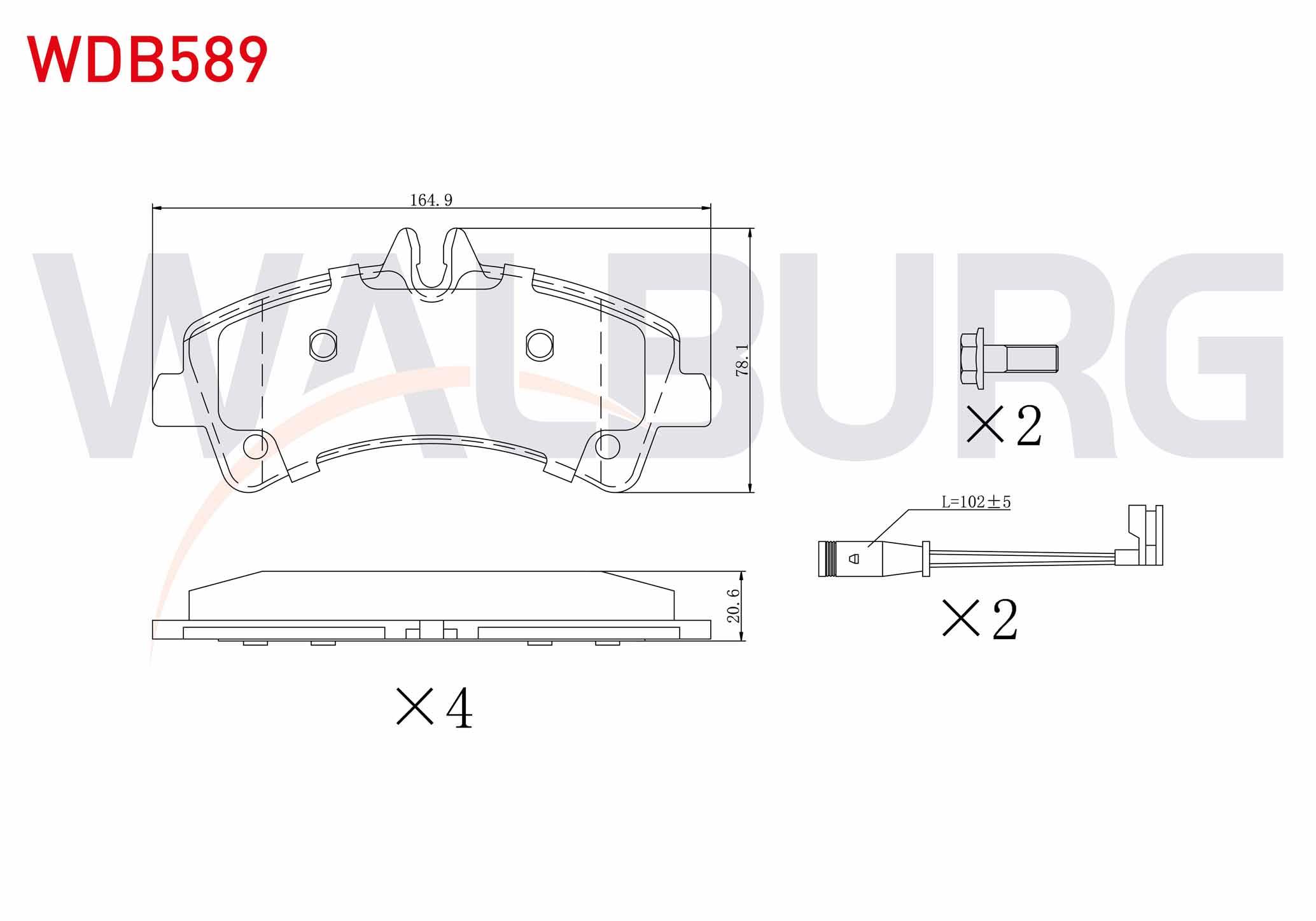 FREN BALATA ARKA FISLI MERCEDES SPRINTER 5T (906) 515 CDI CIFT TEKER 2006-2009/ VW CRAFTER 30-35 2.5 TDI CIFT TEKER 2006-2016 / CRAFTER 30-35 2.0 TDI CIFT TEKER 2006-2016