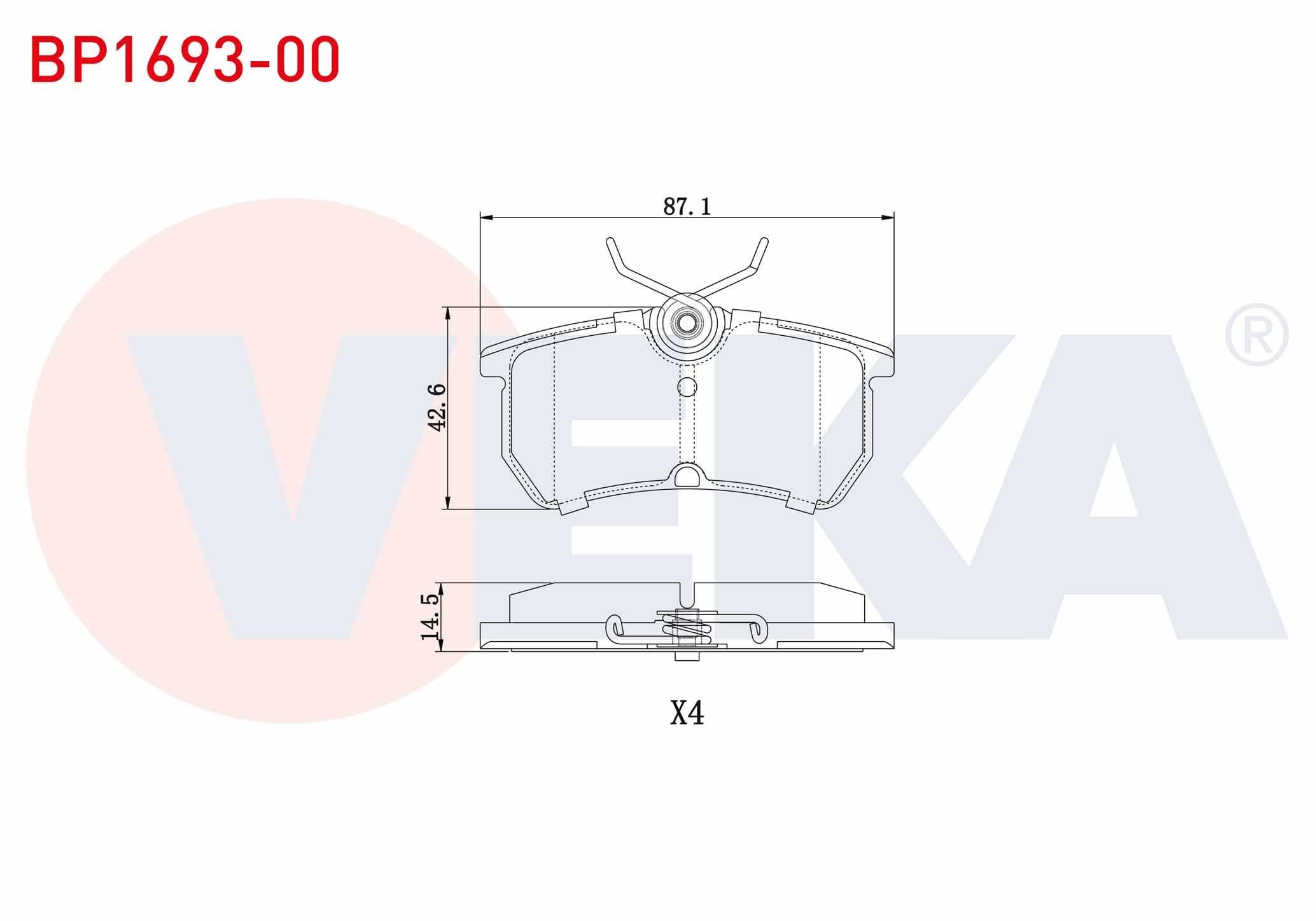 FREN BALATA ARKA FORD FOCUS I 1.6i 16v 1998-2004/ FOCUS I 1.8i 16v 1998-2004/ FOCUS I 1.8 TDCI 1998-2004/ FOCUS I 2.0i 16v 1998-2004/ FOCUS I 1.6 TDCI 1998-2004 / FOCUS I 1.4i 16v 1998-2004