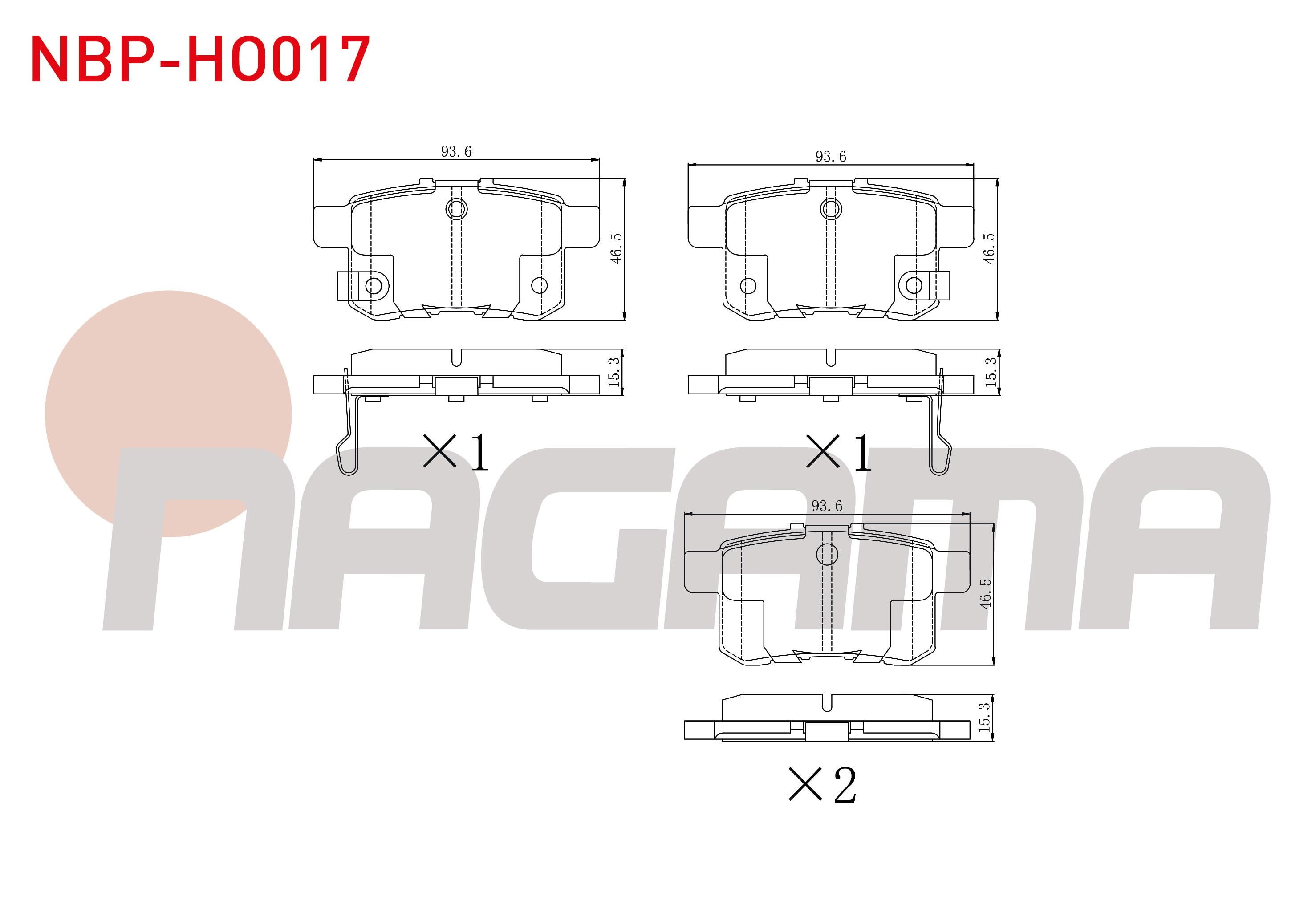 FREN BALATA ARKA HONDA ACCORD VIII (CU) 2.0 I-VTEC 2008- / ACCORD VIII (CU) 2.2 I-CDTI 2008-