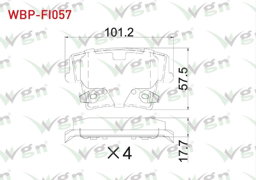 FREN BALATA ARKA IKAZLI CHRYSLER 300C 2004- / LANCIA THEMA (LX) 3.0 2011-2014