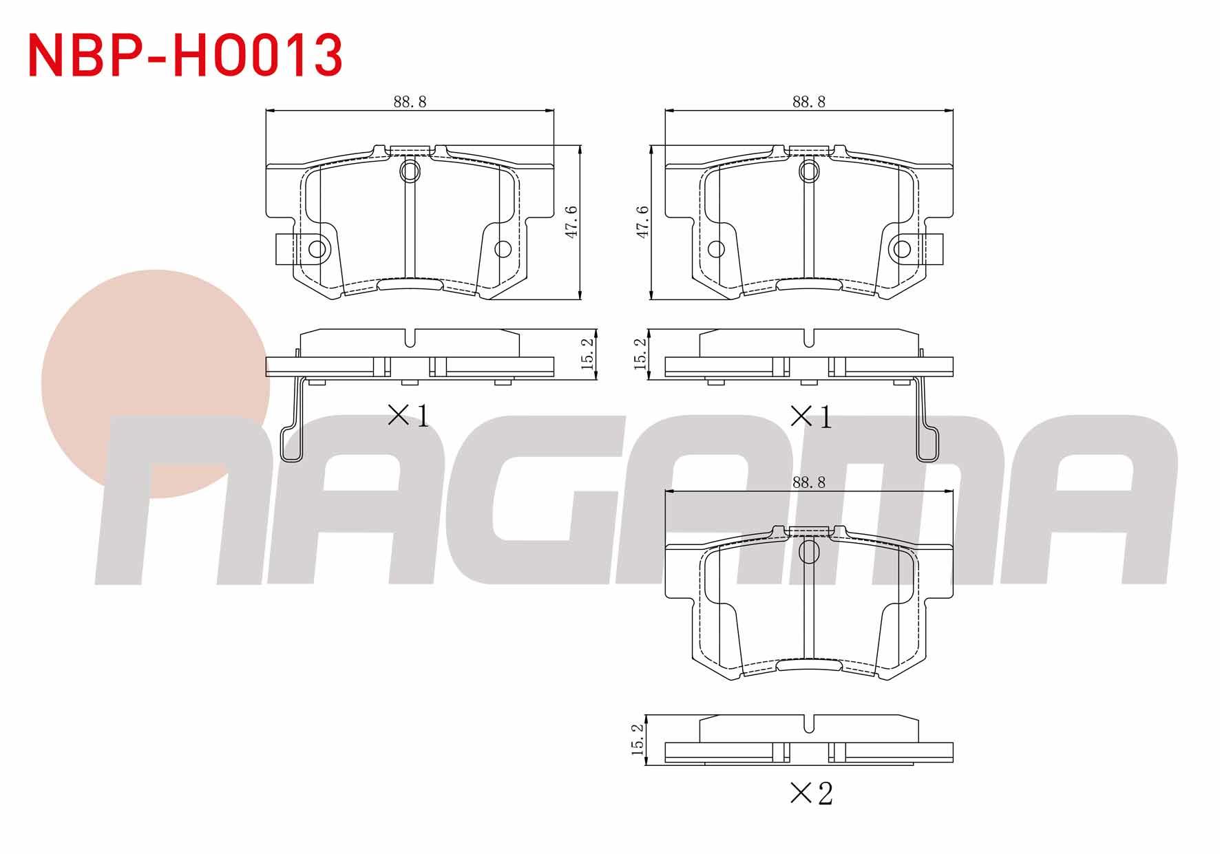 FREN BALATA ARKA IKAZLI CIVIC VIII 1.6 VTEC 2005-2012/ACCORD V 2.2i ES 1993-1997/1.6i 16v 1993-1997/ACCORD VI 1.6i 1997-2003/2.0i LS 1997-2003/S2000 2.0 V-TEC 1999-/ INTEGRA 1.8 TYPER 1993-2001