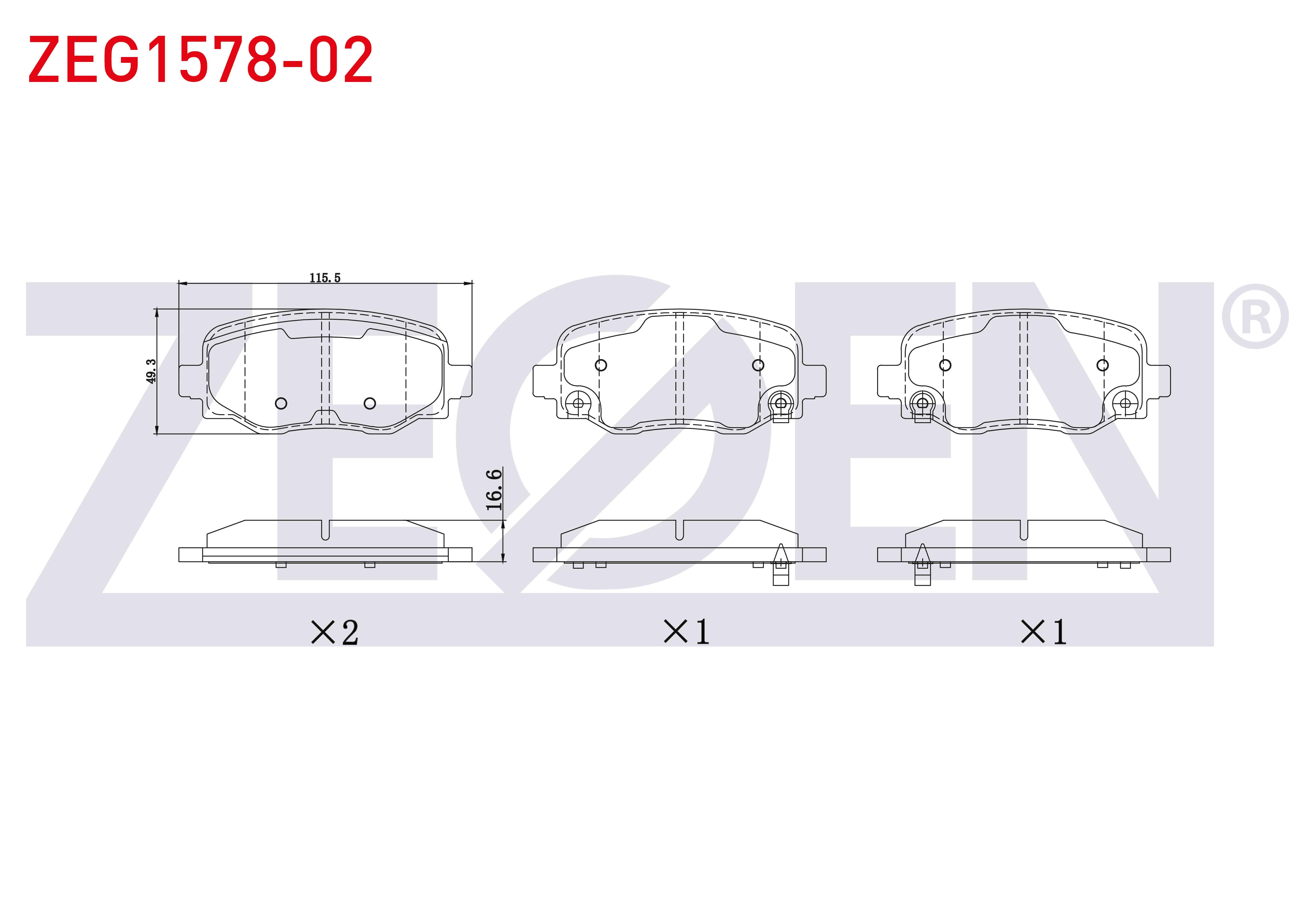 FREN BALATA ARKA IKAZLI FIAT 500X 2014- / JEEP RENEGADE 2014- / CHEROKEE (KL) 2014-