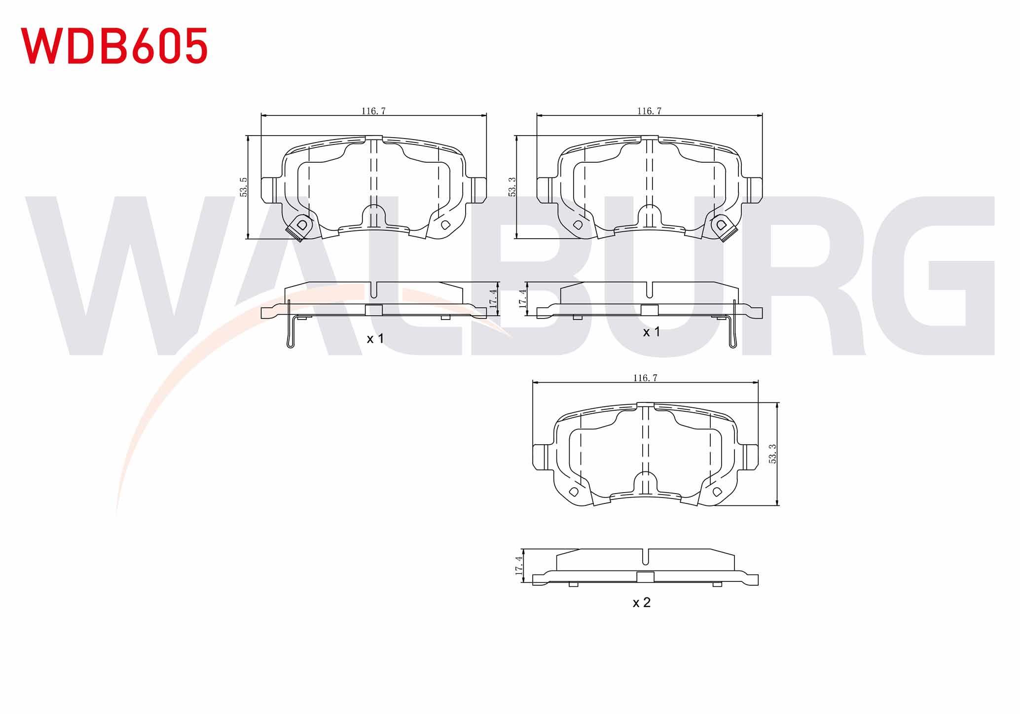 FREN BALATA ARKA IKAZLI FIAT FREEMONT (JF) 2.0 MJT 170 HP 2011-/ CHRYSLER G.VOYAGER 3.3i 2008- / JEEP WRANGLER III 2.8 CRDI 2007- / DODGE NITRO 2.8 CRD 2007- / DODGE JOURNEY 2.0 CRD 2008-