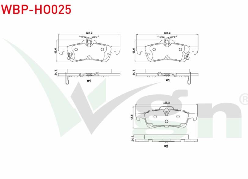 FREN BALATA ARKA IKAZLI HONDA CIVIC IX 1.6i 2012-2016/ CIVIC IX 1.6 I-DTEC 2012-2016/ CIVIC IX 1.4i 2012-2016/ TOYOTA YARIS (P13) 1.4 D-4D 2011-/ YARIS (P13) 1.33 2011-/ YARIS (P13) 1.5 HYBRID 2011-