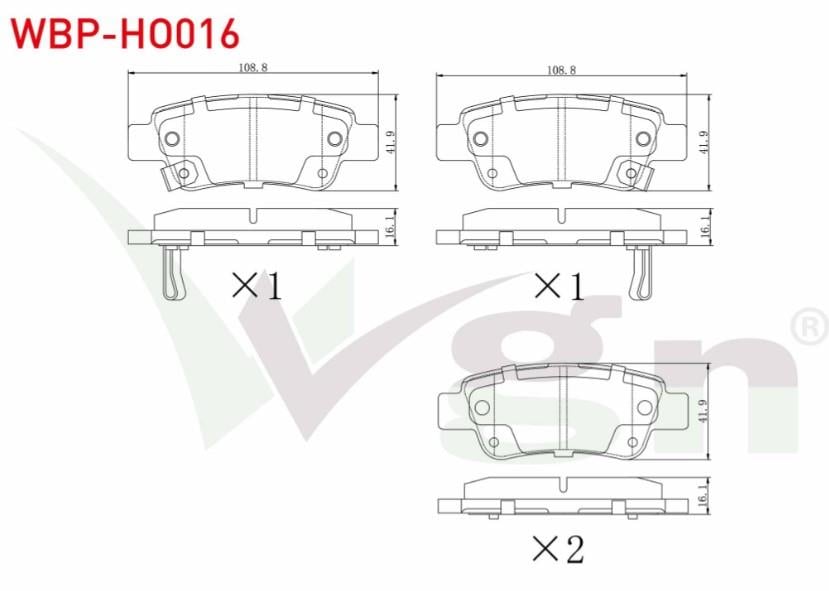 FREN BALATA ARKA IKAZLI HONDA CR-V III 2.0 I-VTEC 2006-2012 / CR-V III 2.2i CTDI 2006-2012/ CR-V IV 1.6i DTEC 2012-/ CR-V IV 2.0 2012-/ CR-V IV 2.2i IKAZLI 2012-
