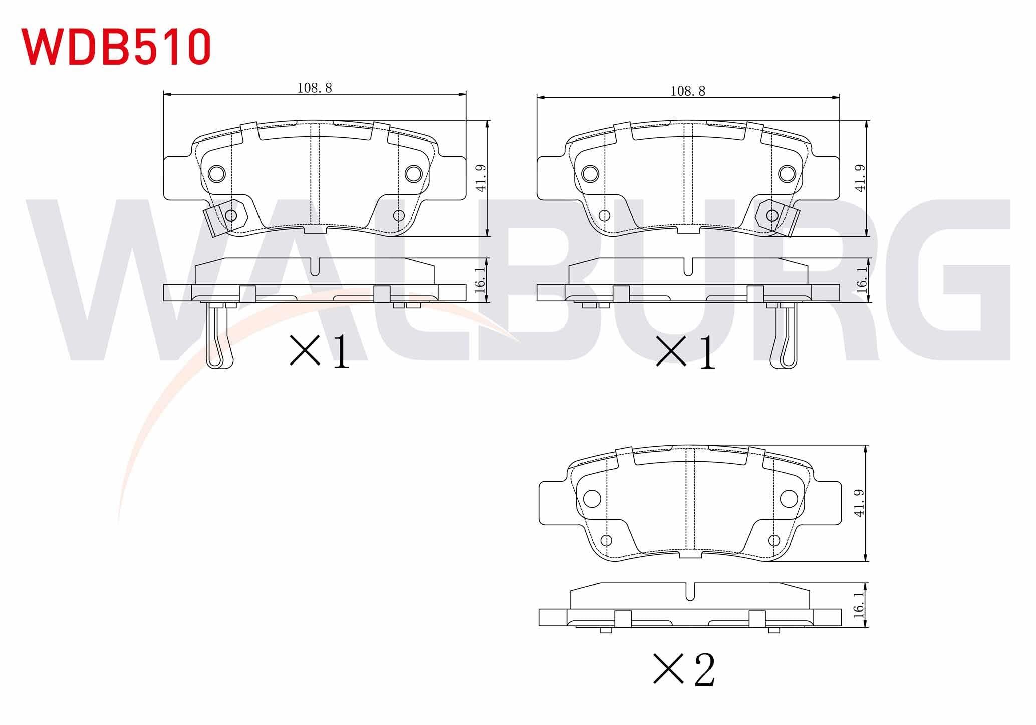 FREN BALATA ARKA IKAZLI HONDA CR-V III 2.0 I-VTEC 2006-2012 / CR-V III 2.2i CTDI 2006-2012/ CR-V IV 1.6i DTEC 2012-/ CR-V IV 2.0 2012-/ CR-V IV 2.2i IKAZLI 2012-